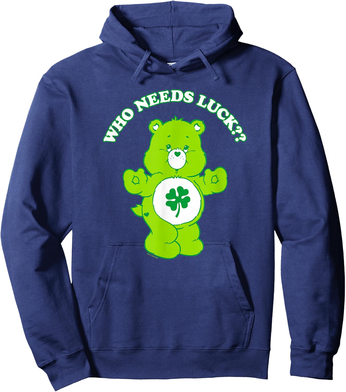 Care Bears St Patrick's Tag Good Luck Bear Who Needs Luck? , black Hoodie - Hoodie | Navy