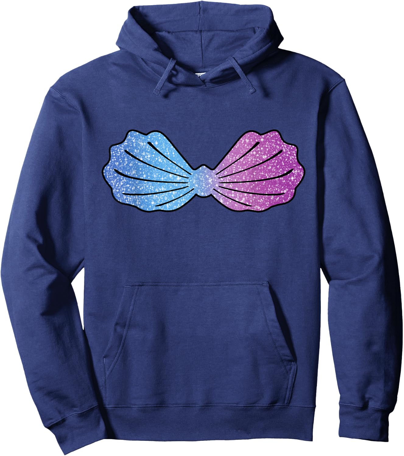 Mermaid Blue teal Ambre Sea shell Bra Costume Halloween Hoodie - Hoodie | Navy