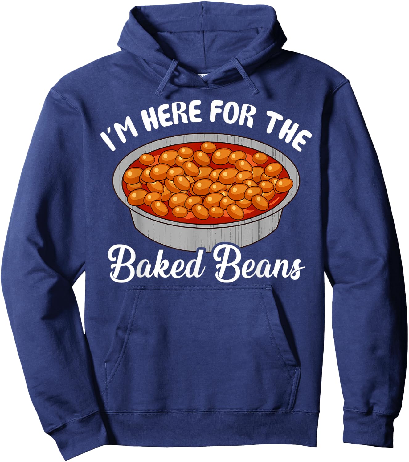 Bonafide Foodies Baked Beans Fourth of July -Adults Black Cotton Polyester Small Hoodie - Hoodie | Navy