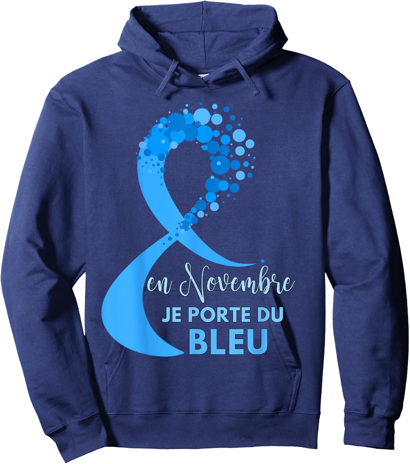 Blue Ribbon Prostate Cancer November Awareness Hoodie - Hoodie | Navy