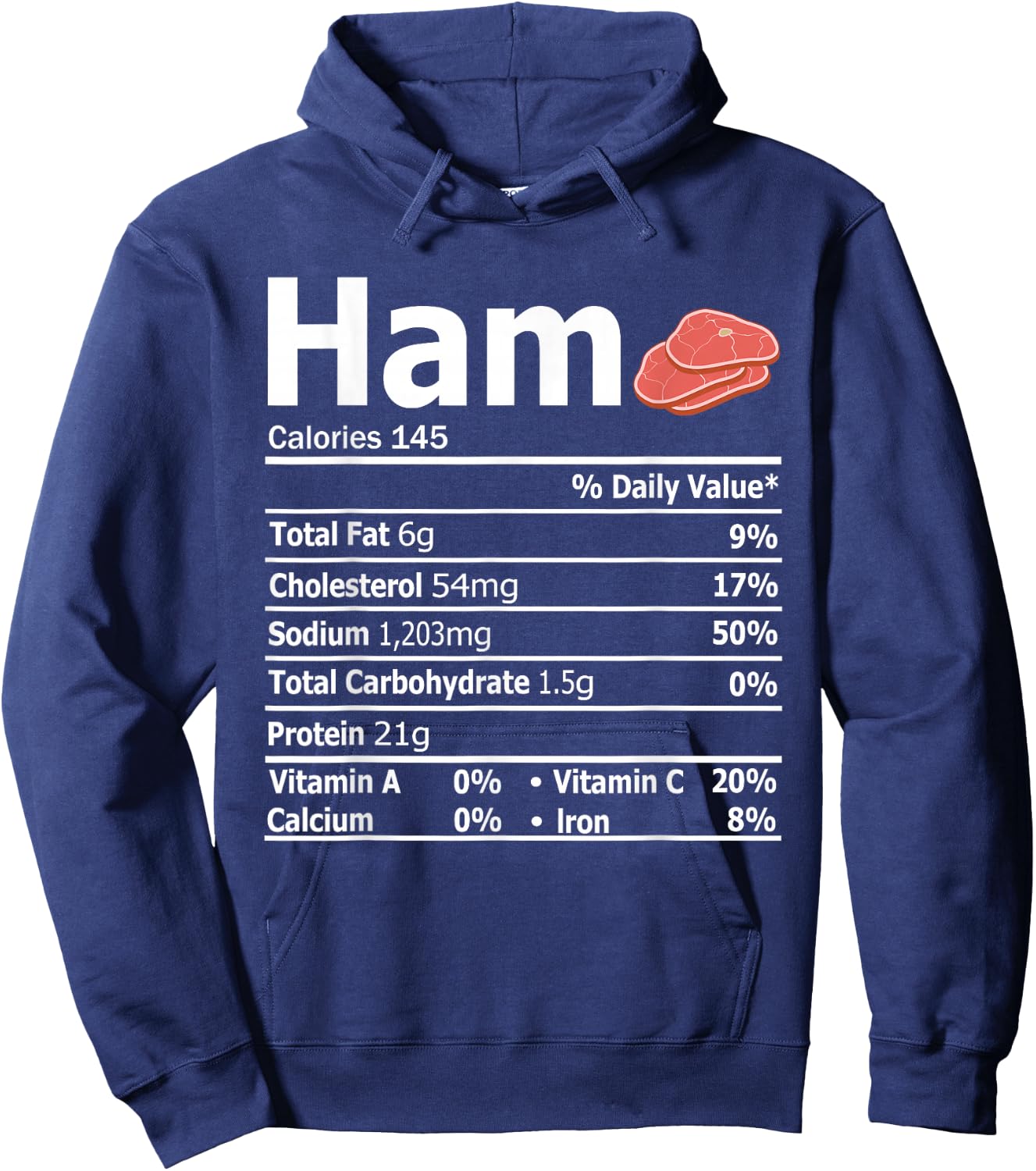 Ham Nutrition Facts Family Matching Thanksgiving Costume Hoodie - Hoodie | Navy