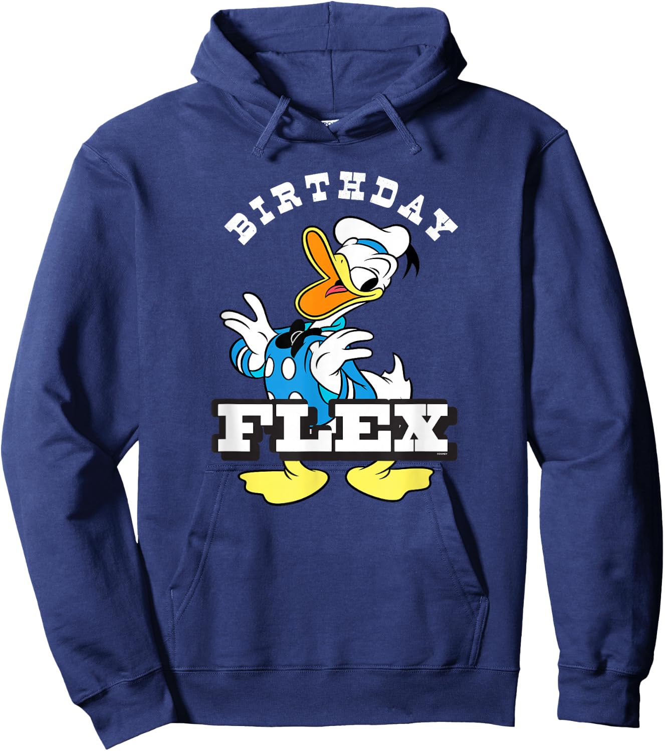 Disney Donald Duck Classic Vintage Retro Birthday Flex Hoodie - Hoodie | Navy