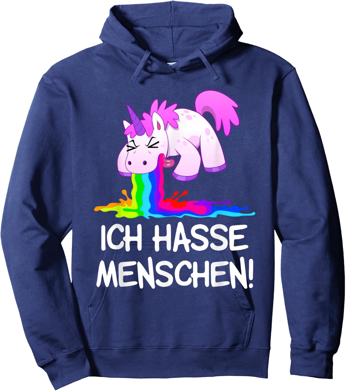 Ich Hasse Menschen Kotzendes Einhorn Unicorn Spaß Kostüm Hoodie - Hoodie | Navy