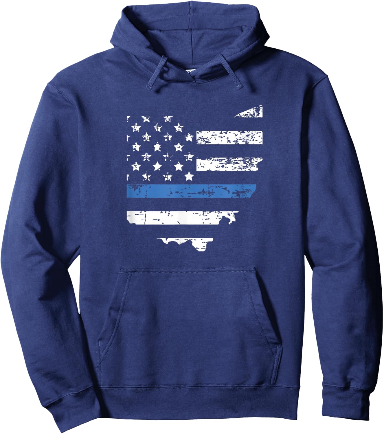 Thin Blue Line Flag Ohio Law Enforcement Officers Police Hoodie - Hoodie | Navy