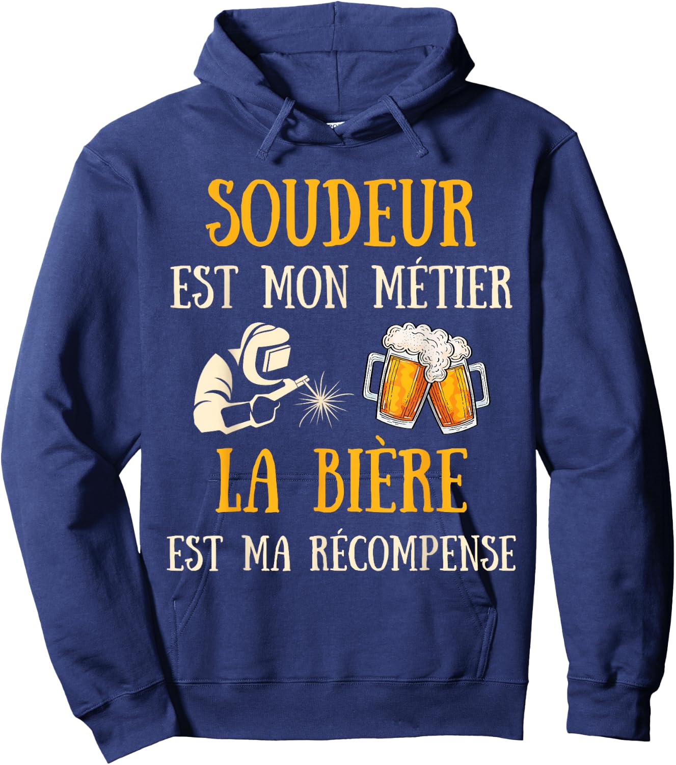 Welder Man Humour Welding Gift Humorous Beer , Black, S Hoodie - Hoodie | Navy