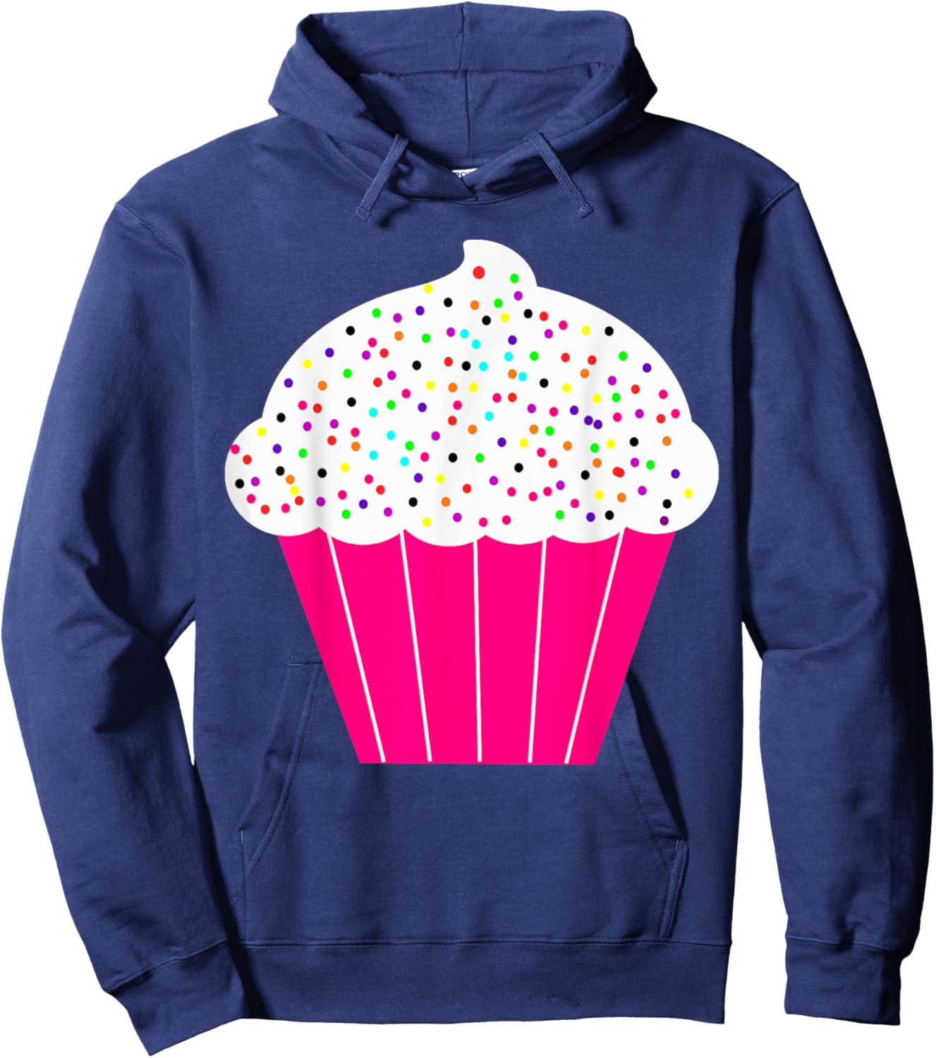Cupcake Fun Food Costume White Frosting Sprinkles Hoodie - Hoodie | Navy