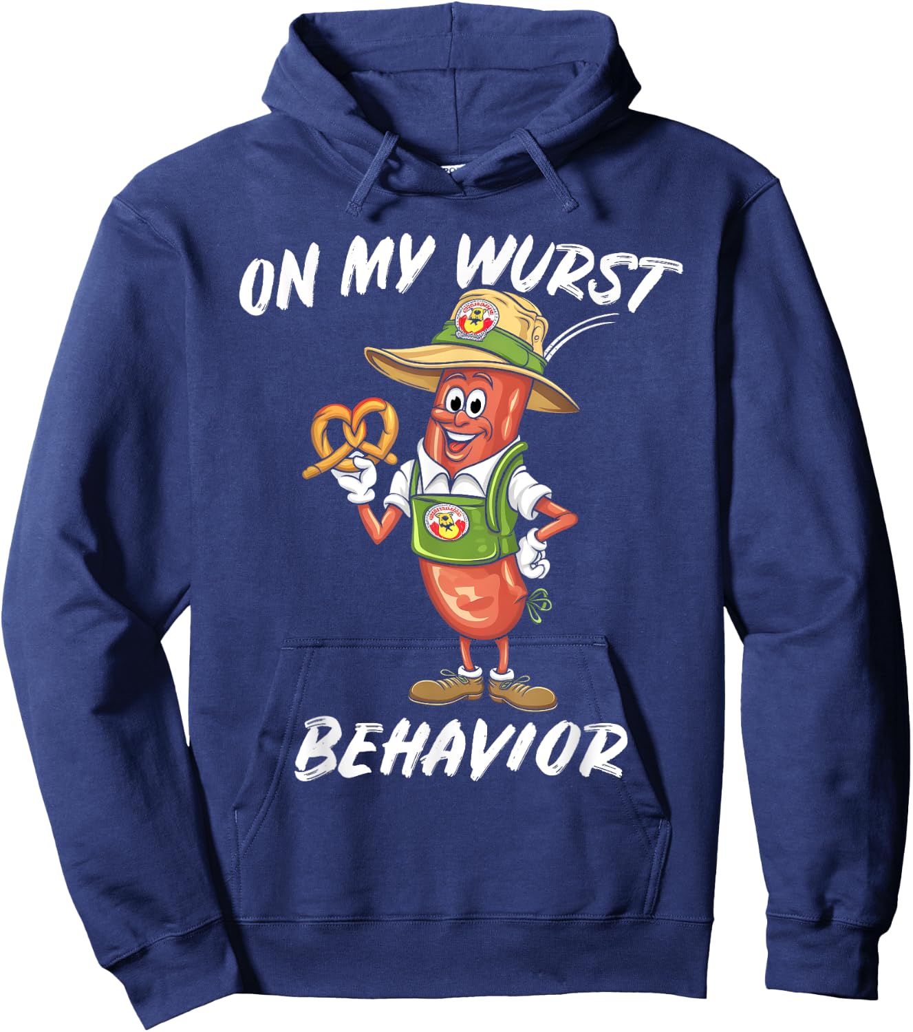 Oktoberfest On My Wurst Behavior Gift: Boys & Graphic Hoodie - Hoodie | Navy