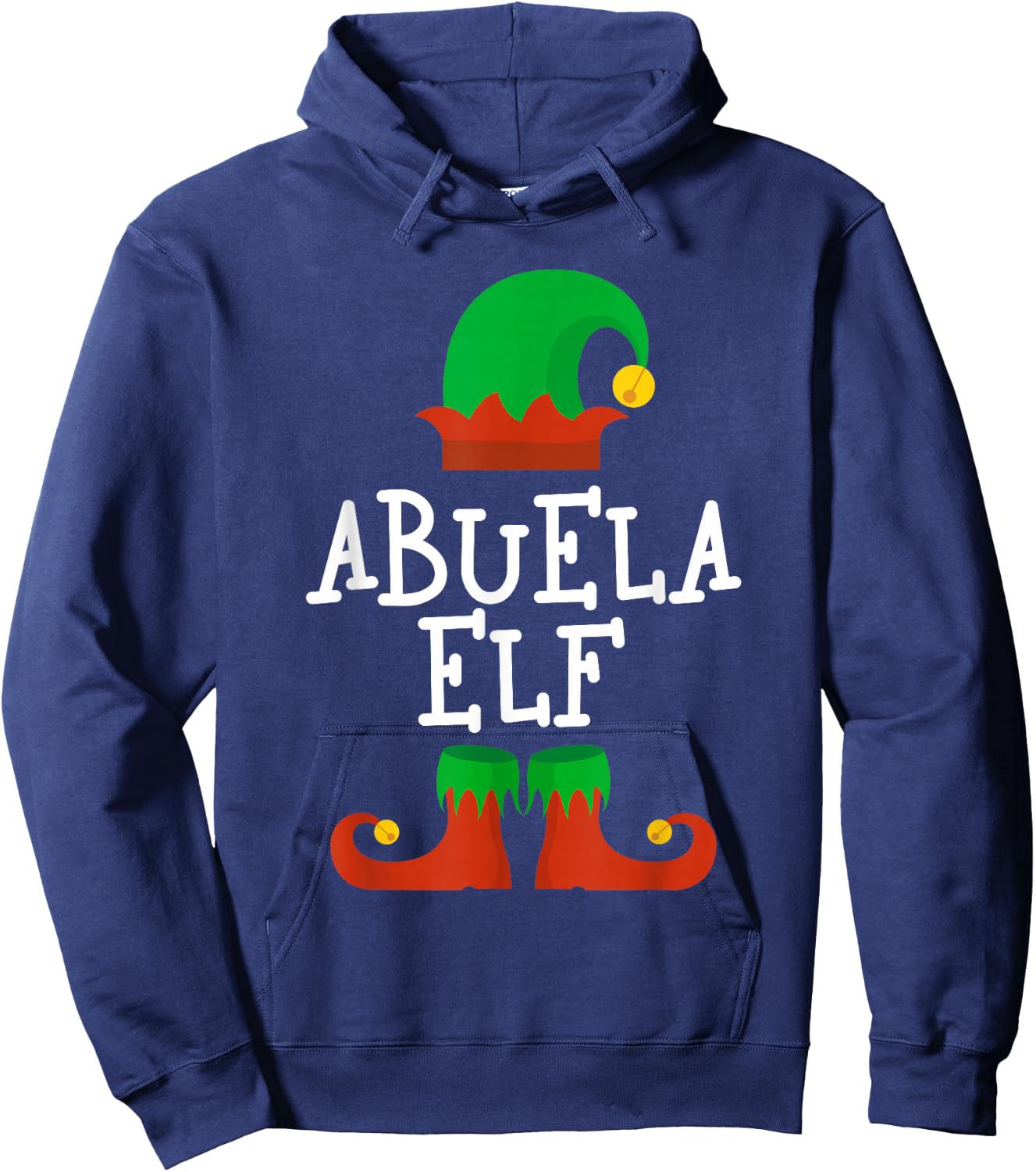 Family I'm The Abuela Elf Christmas Pajama Matching Funny Hoodie - Hoodie | Navy