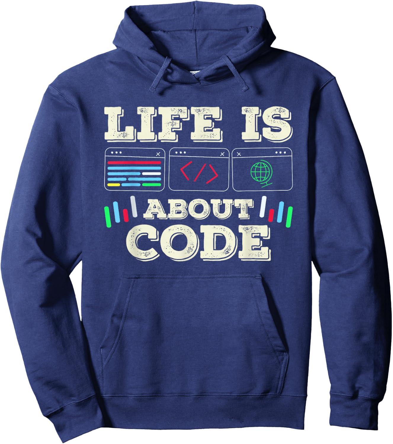 Im Leben Geht Es Um Code Coder Programmer Coding Hoodie - Hoodie | Navy