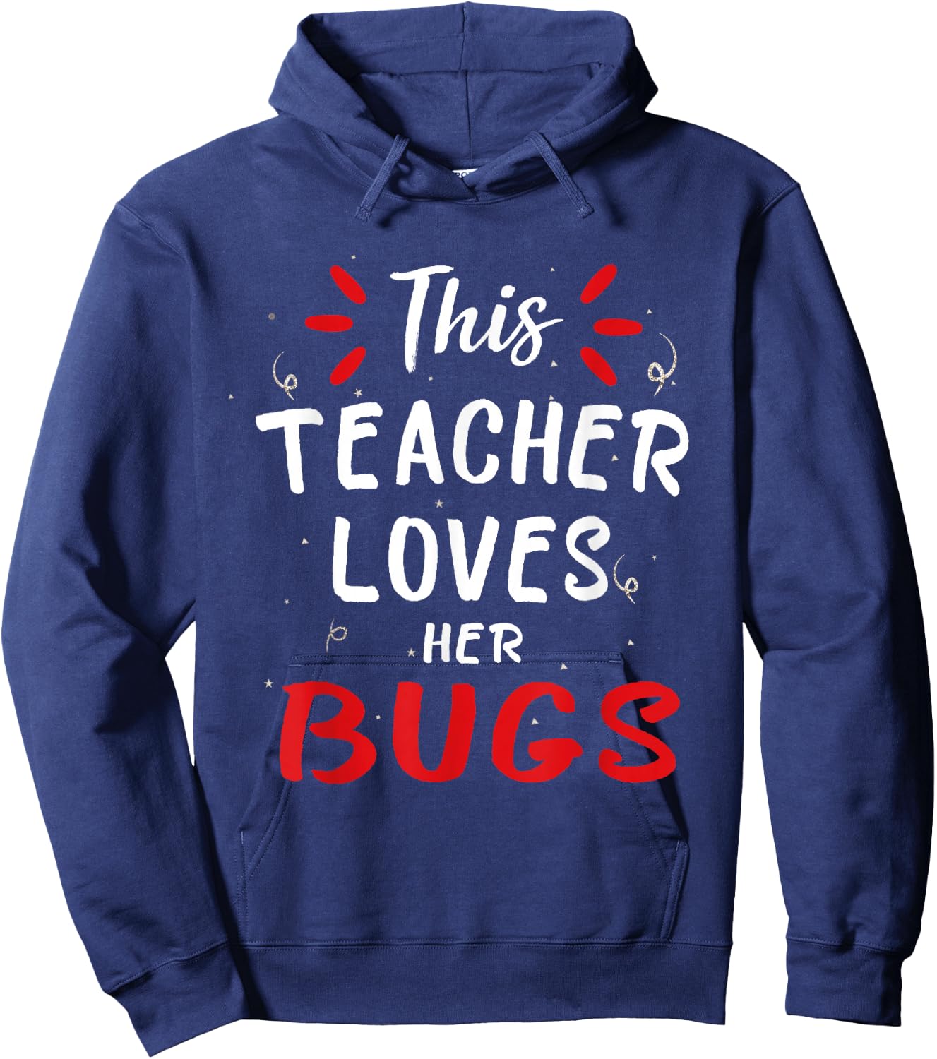 This Teacher Loves Her Bugs Ladybug Teacher Hoodie - Hoodie | Navy