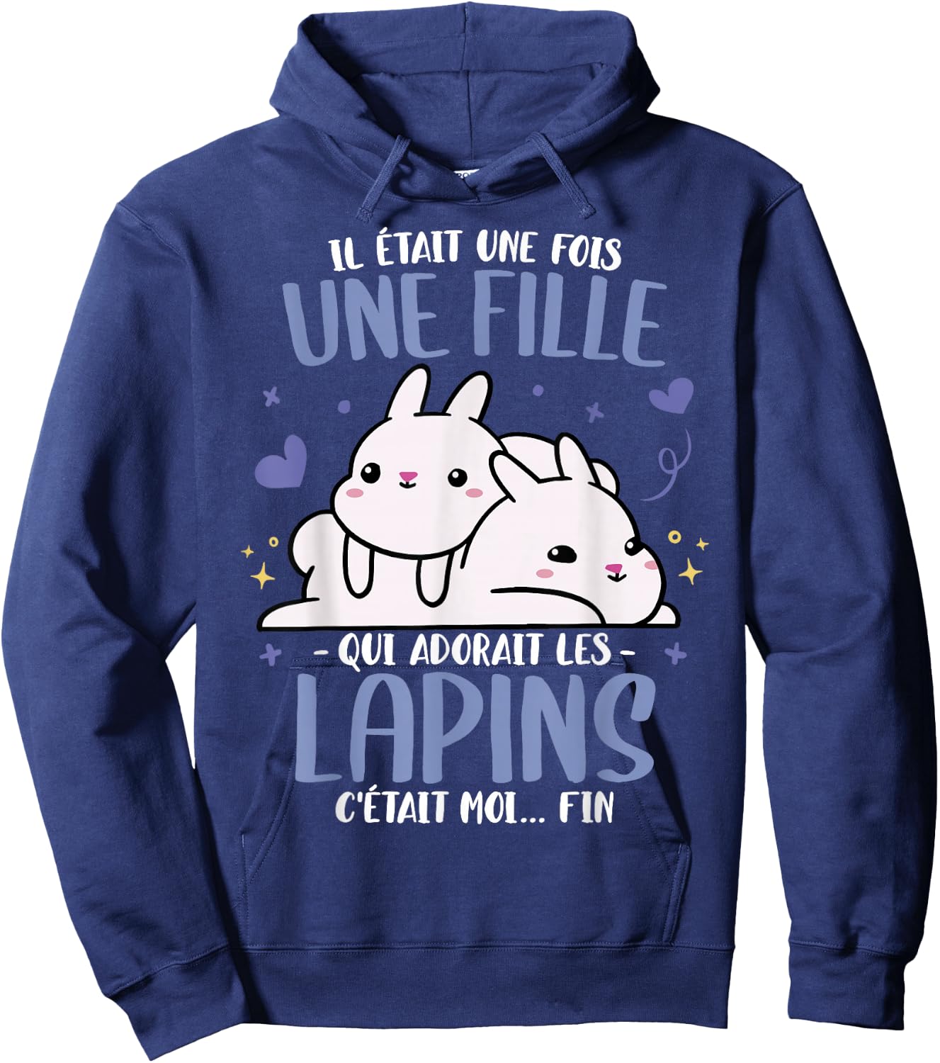 Rabbit Il était une fois Femme Fille Humour Rabbits , Black, S Hoodie - Hoodie | Navy