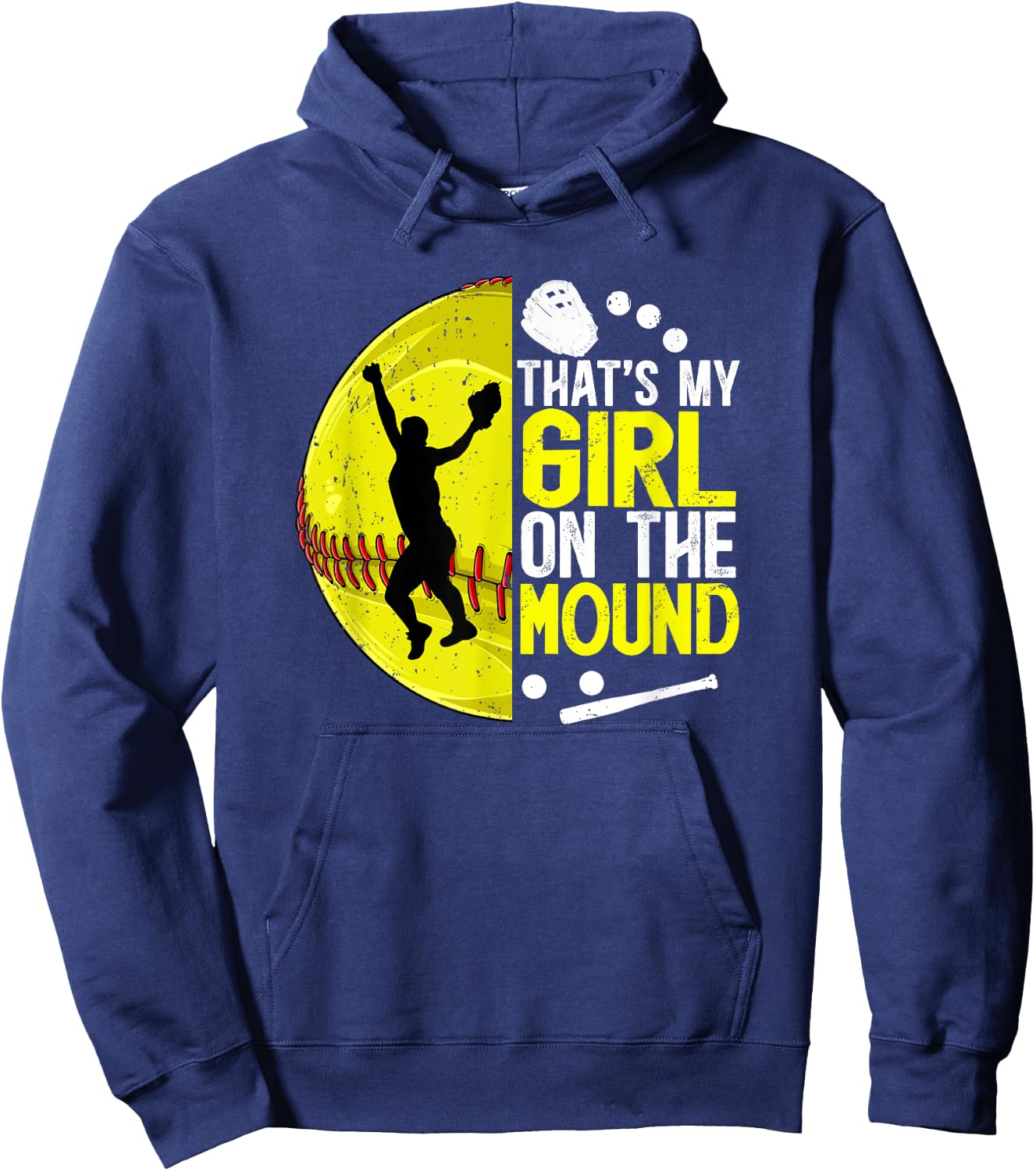 That's My Girl Softball Pitcher Dad Softball Pitcher Father Hoodie - Hoodie | Navy