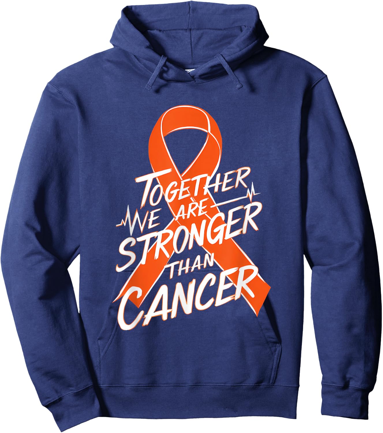 Leukemia Awareness Together We Are Stronger Orange Ribbon Hoodie - Hoodie | Navy