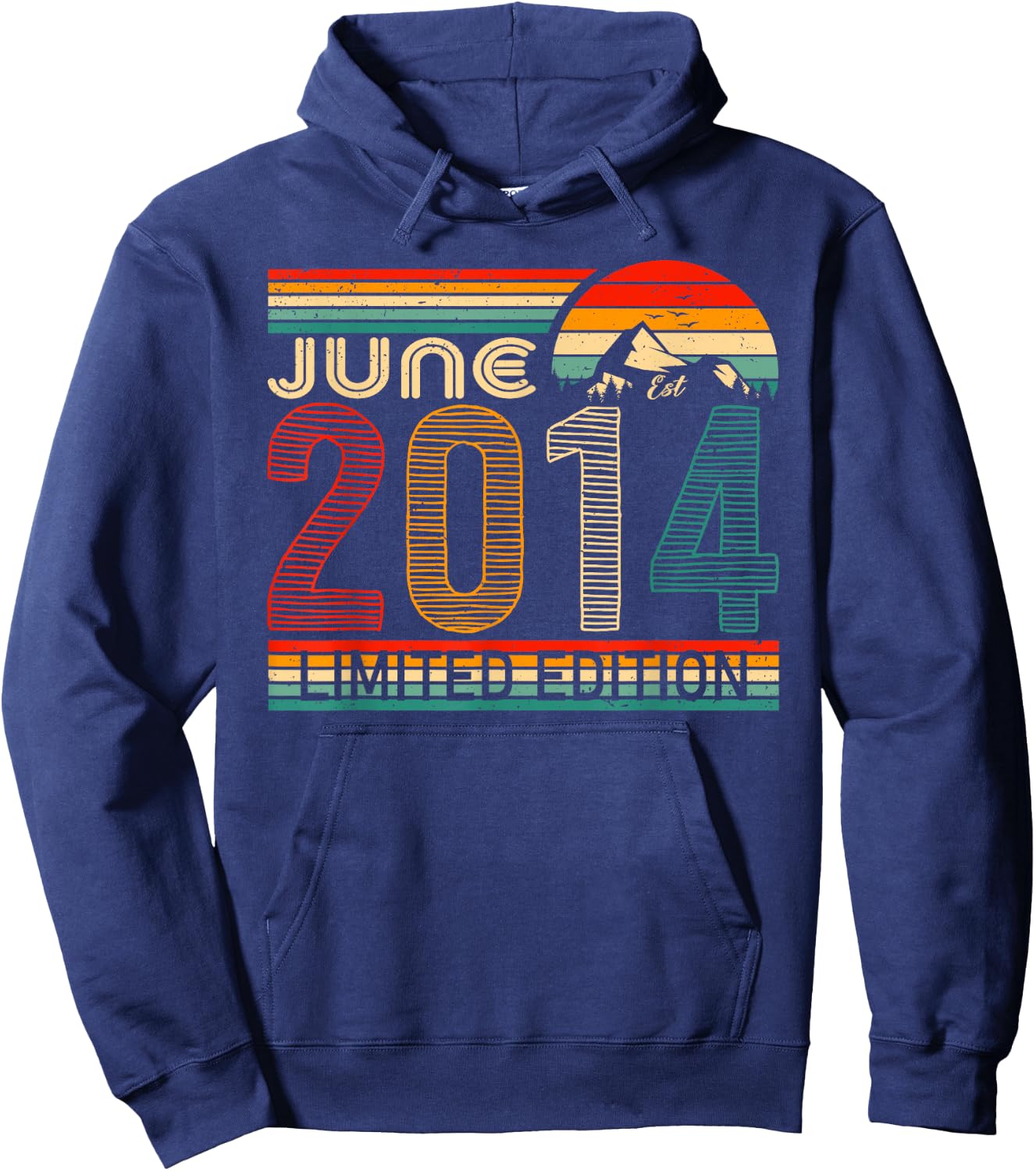 June 2014 Limited Edition Classic 2014 Year Vintage Birthday Hoodie - Hoodie | Navy