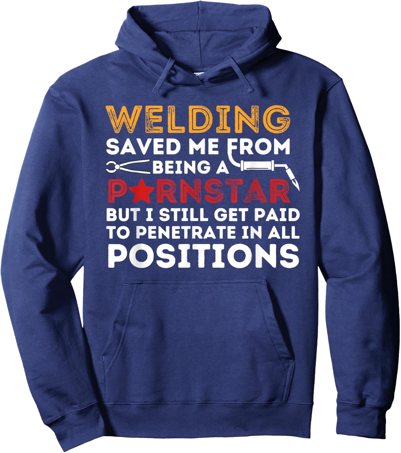 Welding Saved Me - Funny Metal Worker Welder & Welding Hoodie - Hoodie | Navy