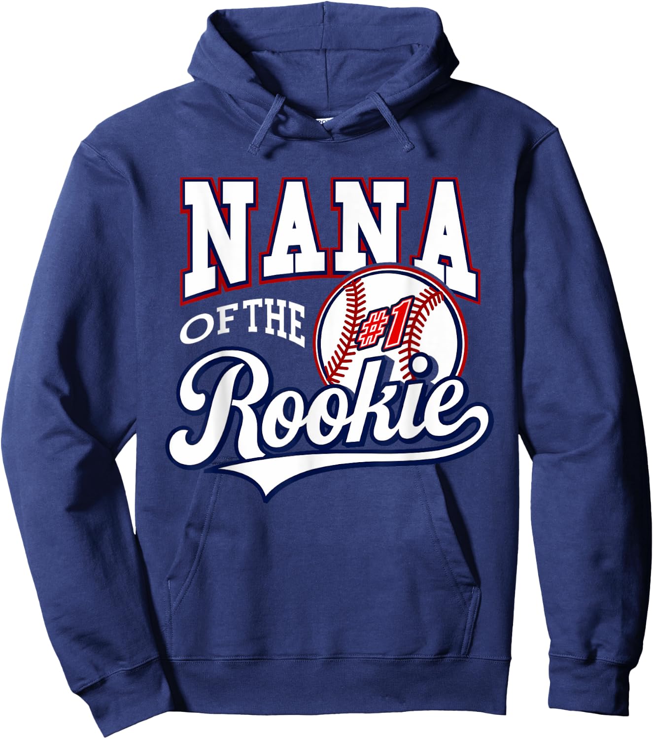 Retro Grandma Nana Of The Number 1 Rookie Baseball Hoodie - Hoodie | Navy