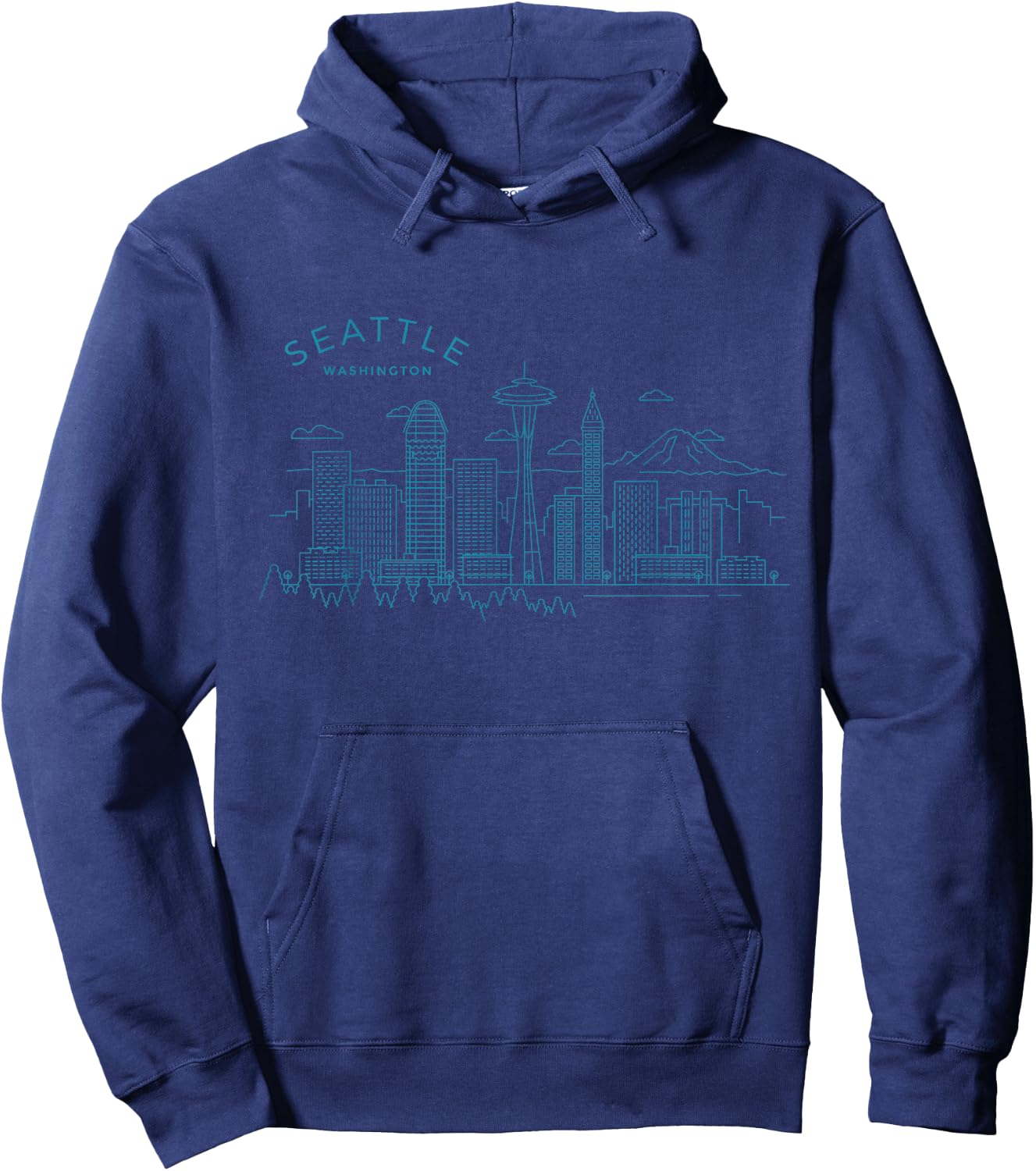 Seattle Skyline Vintage Seattle Washington Hoodie - Hoodie | Navy