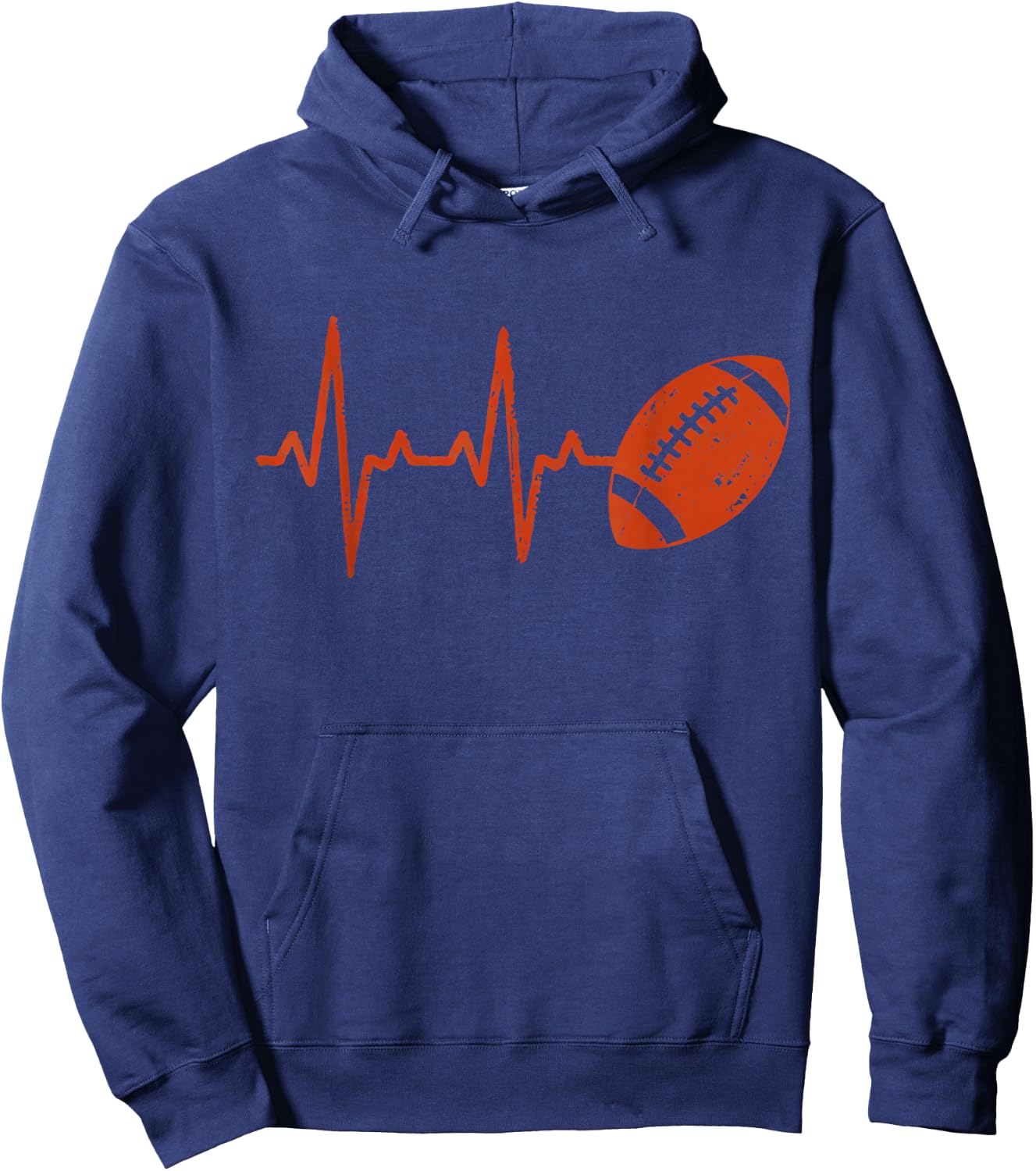 Classic Football - Retro Football Heartbeat Hoodie - Hoodie | Navy