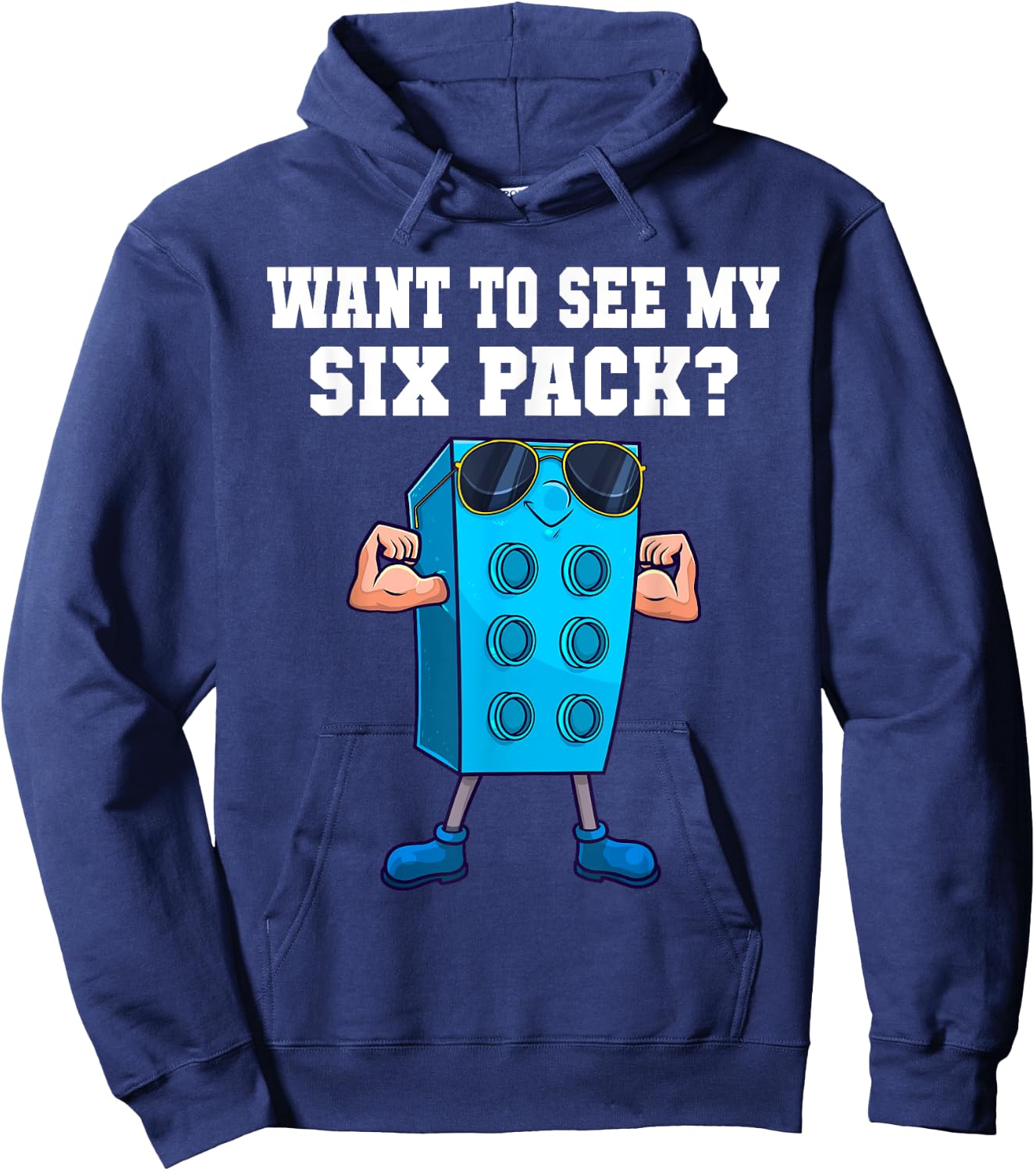 Want To See My Six Pack Funny Master Builder Bricks Men Hoodie - Hoodie | Navy