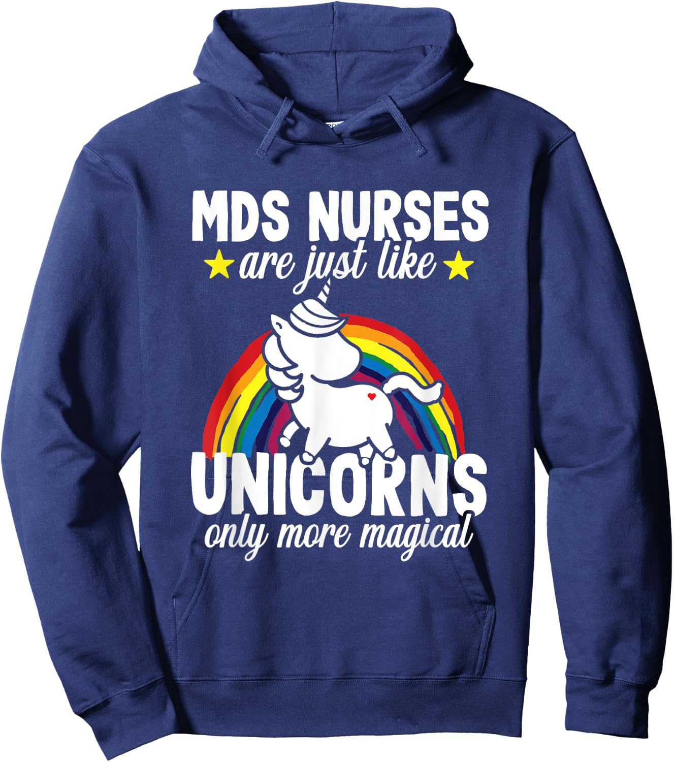 Funny Unicorn MDS Nurse Medical Geriatric Nursing RN Hoodie - Hoodie | Navy