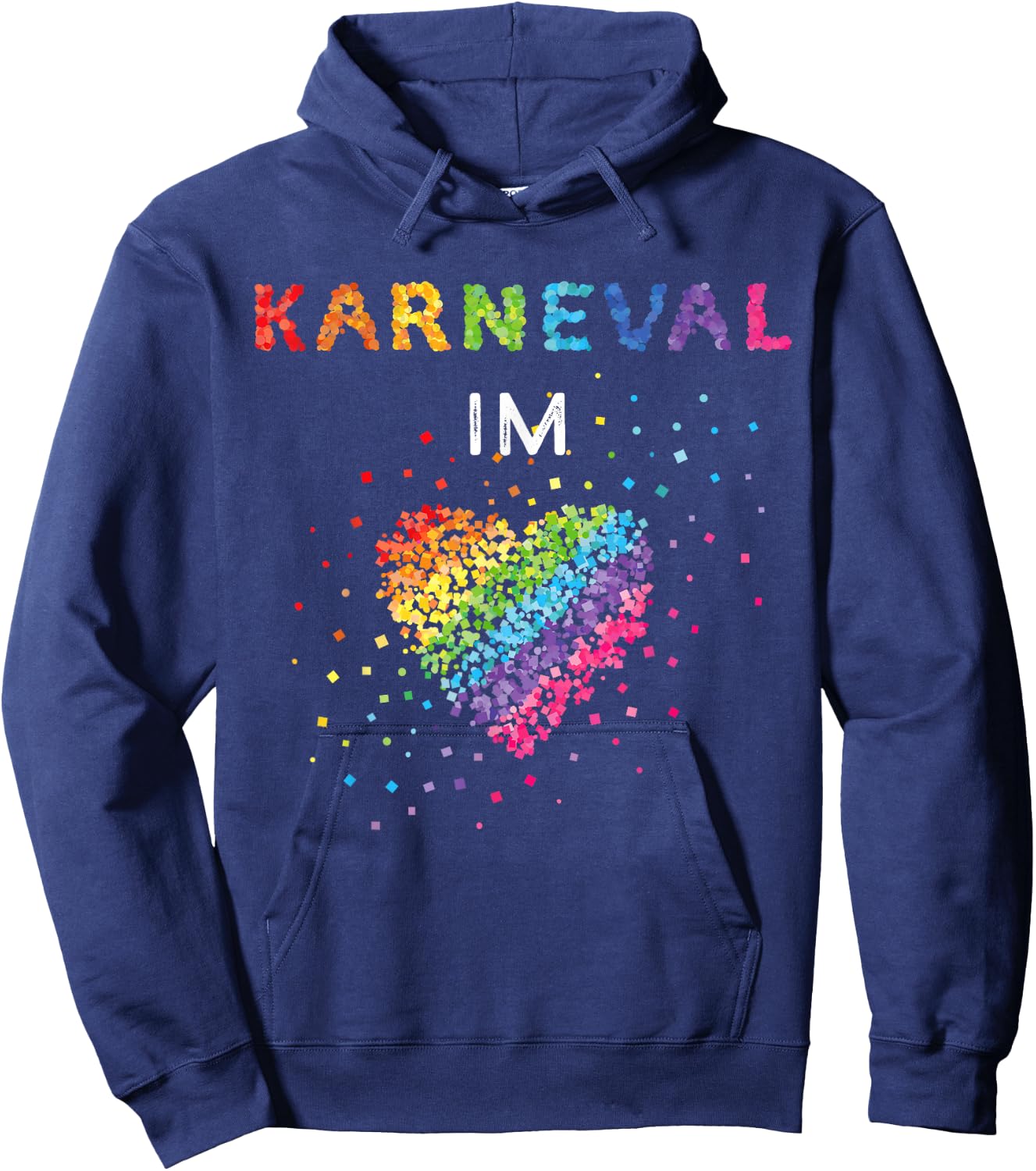 Carnival in the Heart Fancy Dress Confetti Rainbow LGBTQ Pride , black Hoodie - Hoodie | Navy