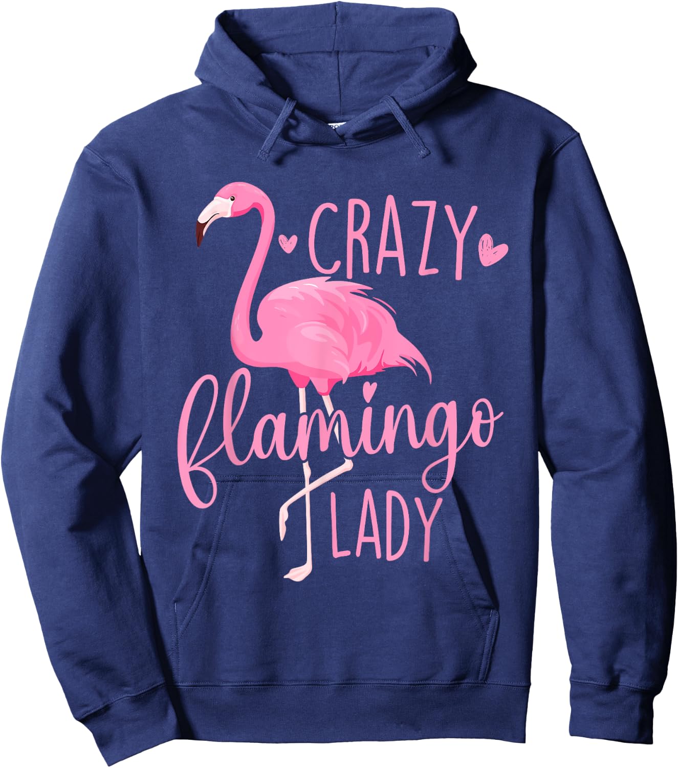 Crazy Flamingo Lady - Flamingo Lover Zoo Animal Hoodie - Hoodie | Navy