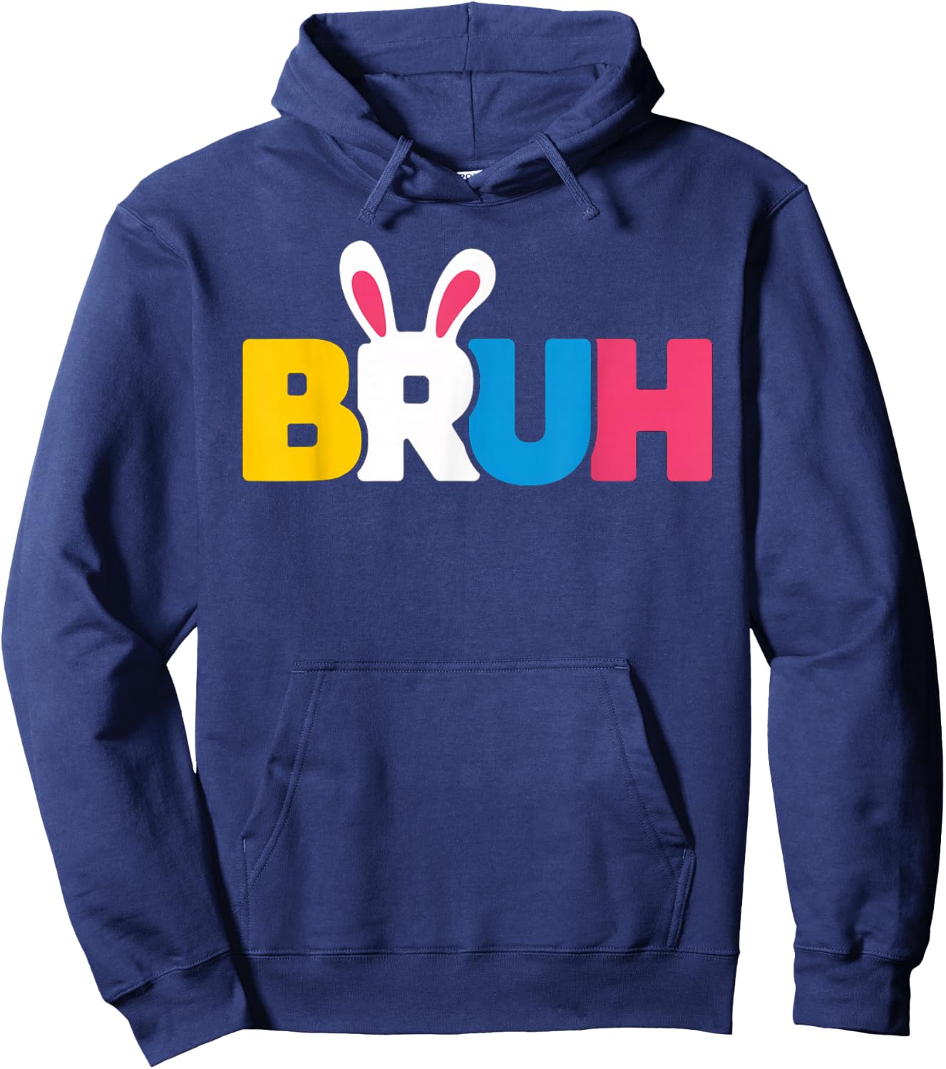 Bruh Easter Day Bunny Eggs Pajama Family Men Meme Boy Hoodie - Hoodie | Navy
