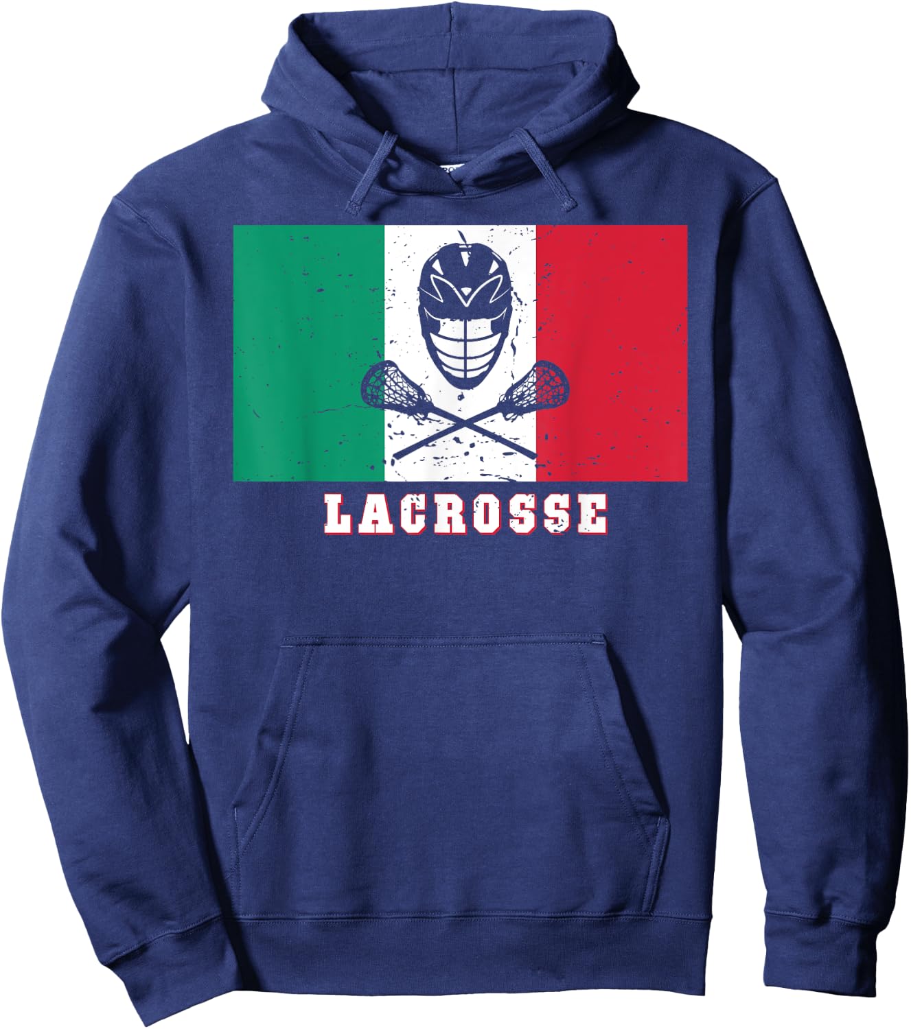 Italy Flag for Lax Athlete Fan - Italian Lacrosse Hoodie - Hoodie | Navy
