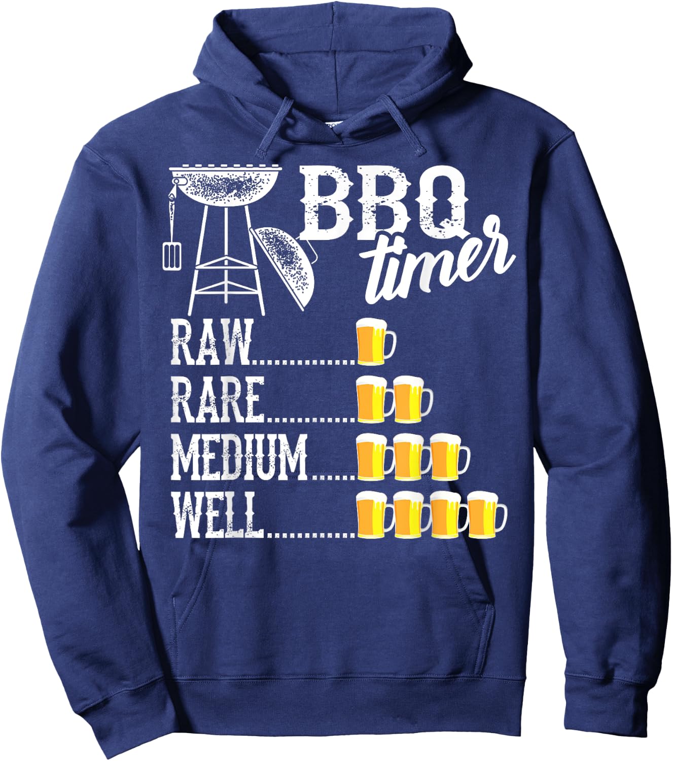 Funny BBQ Art Women Grilling Meat Smoking Barbecue Hoodie - Hoodie | Navy