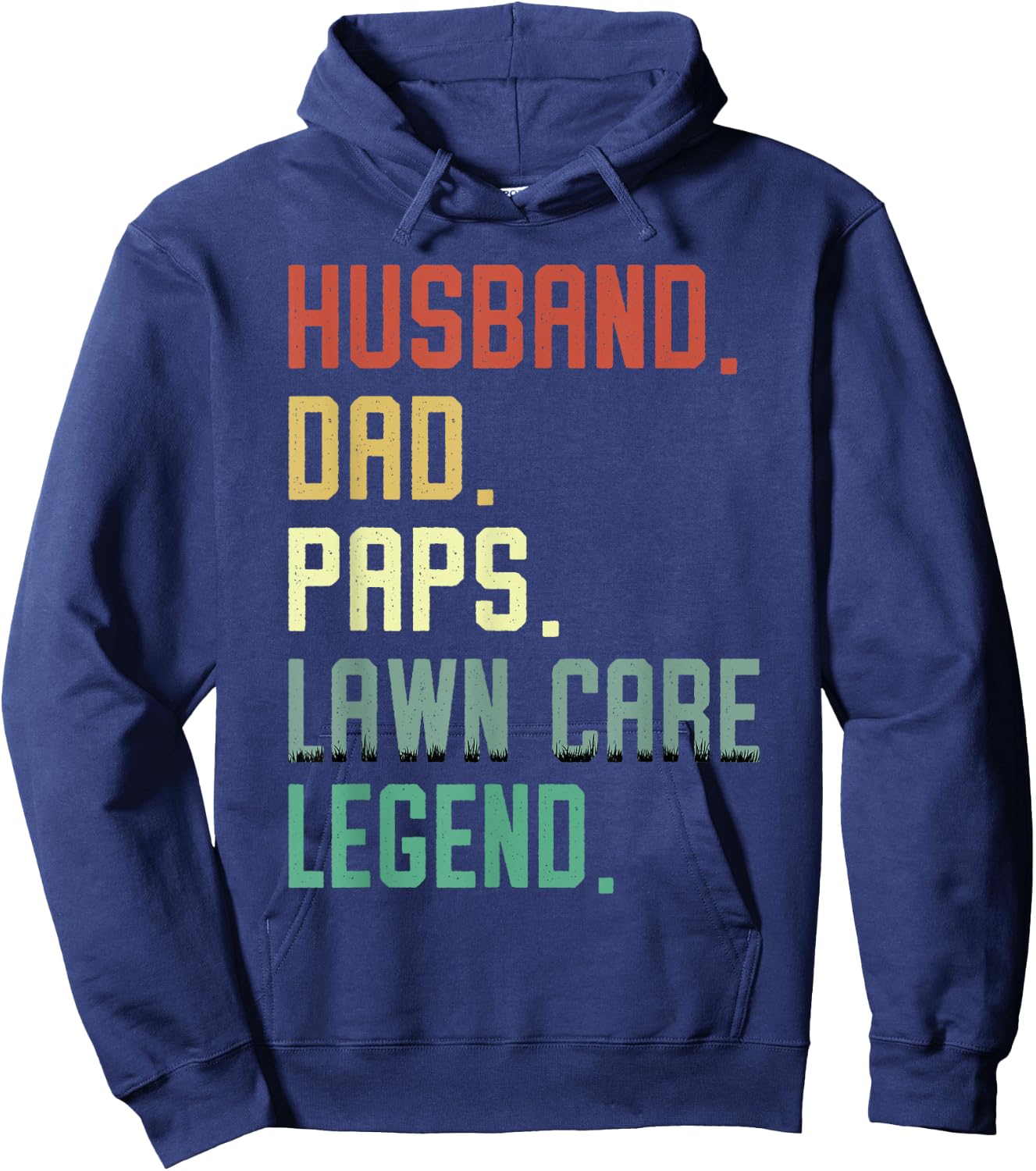Husband Dad Paps Lawn Care Legend Funny Mowing Grandpa Hoodie - Hoodie | Navy