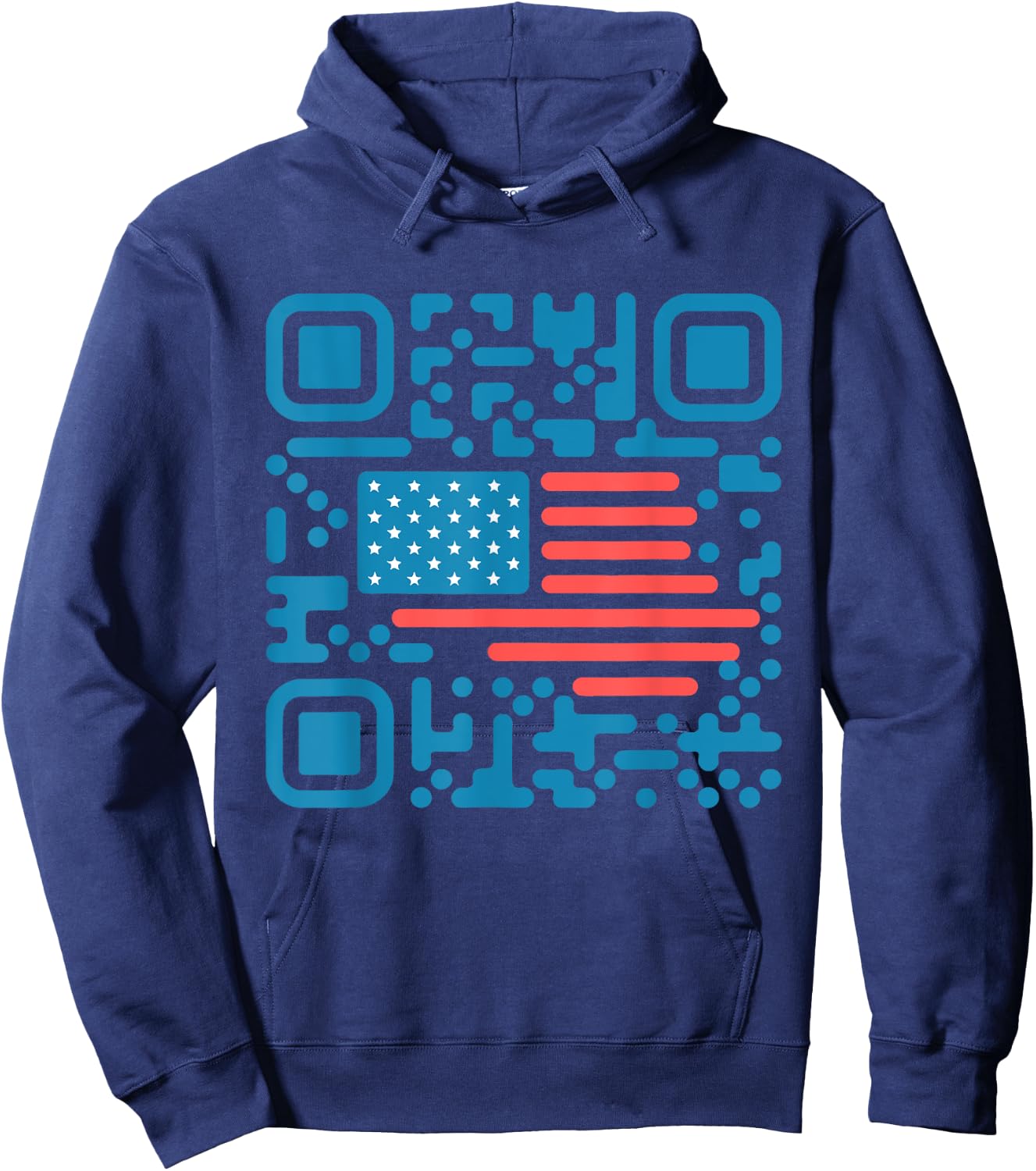 Trump Dance Troll QR Funny President Trump Dance Code Back Hoodie - Hoodie | Navy