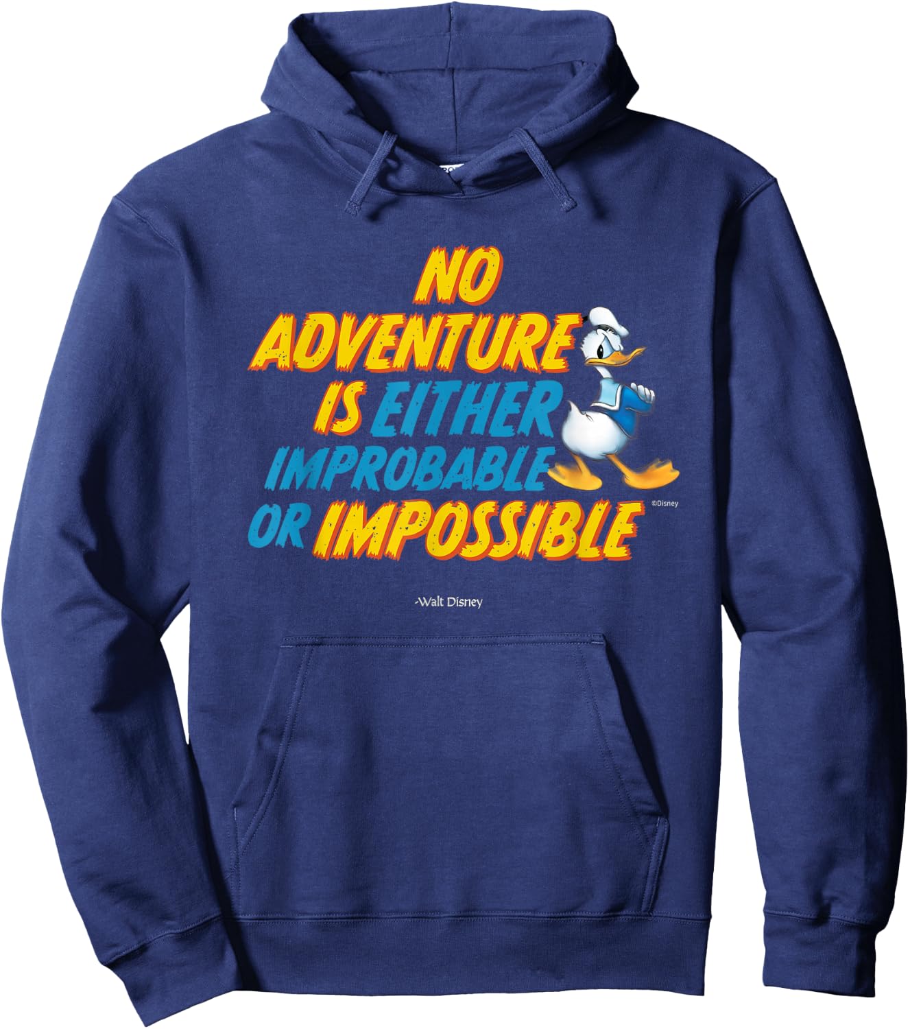 Disney 100 Walt Disney Quote Adventure Donald Duck D100 Hoodie - Hoodie | Navy