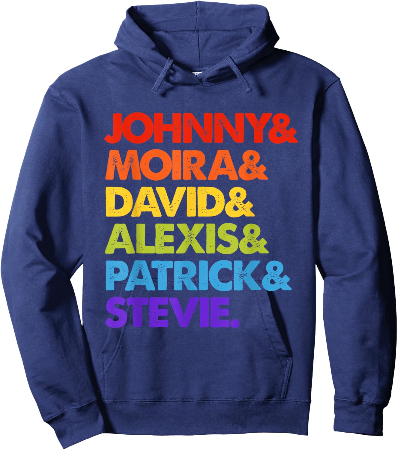 Be Kind Rainbow Johnny & Moira & David & Alexis & Patrick & Stevie -Adults Black S Hoodie - Hoodie | Navy