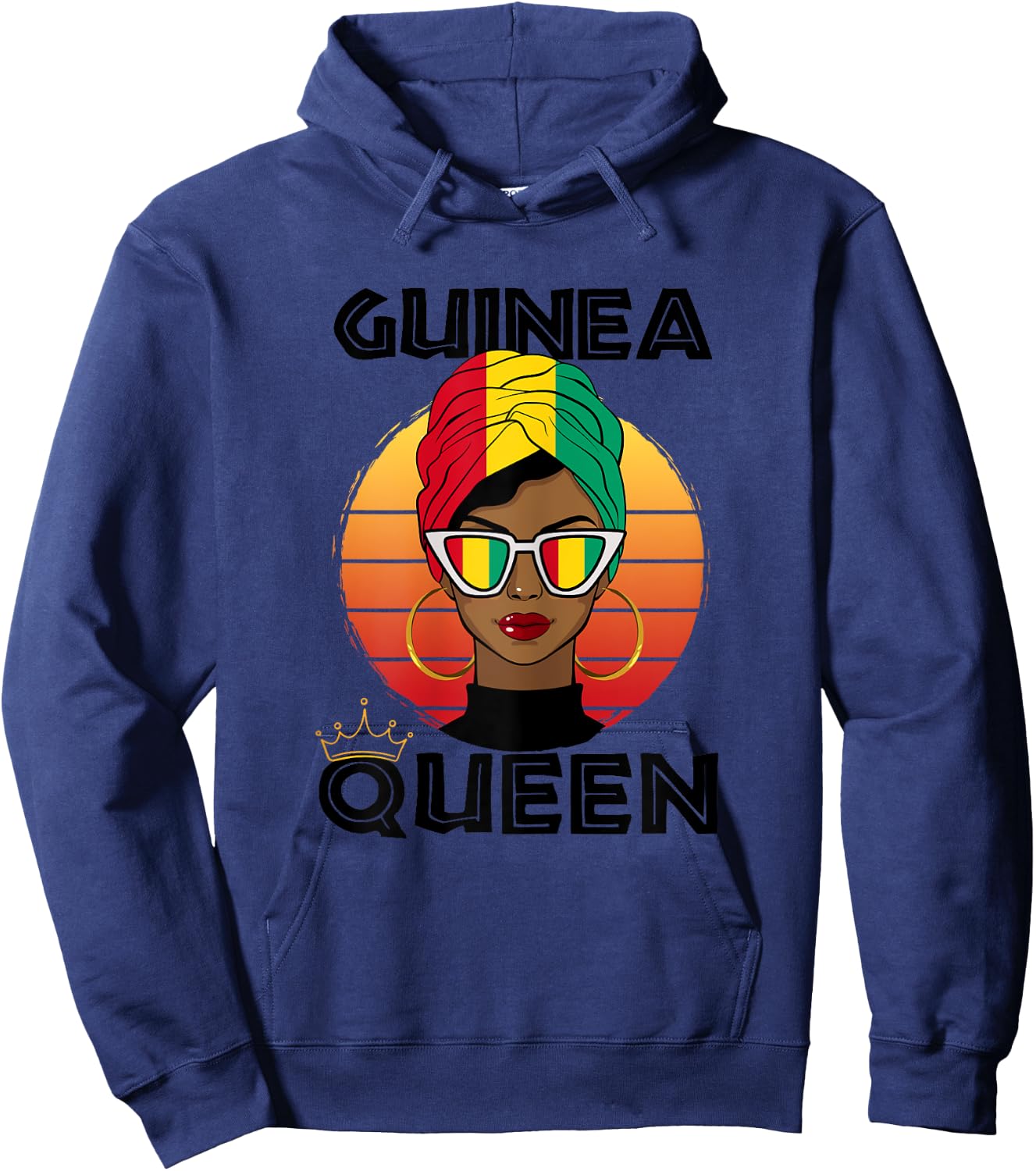 Guinean Queen African Queen Guinea Flag Guinean Women Girls Hoodie - Hoodie | Navy
