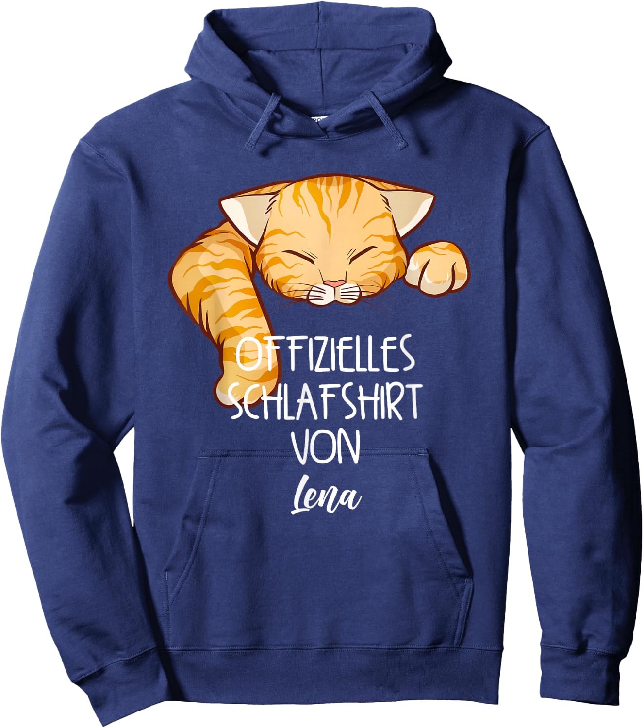 Offizielles Schlafshirt Von Lena Nachthemd Katzen Hoodie - Hoodie | Navy