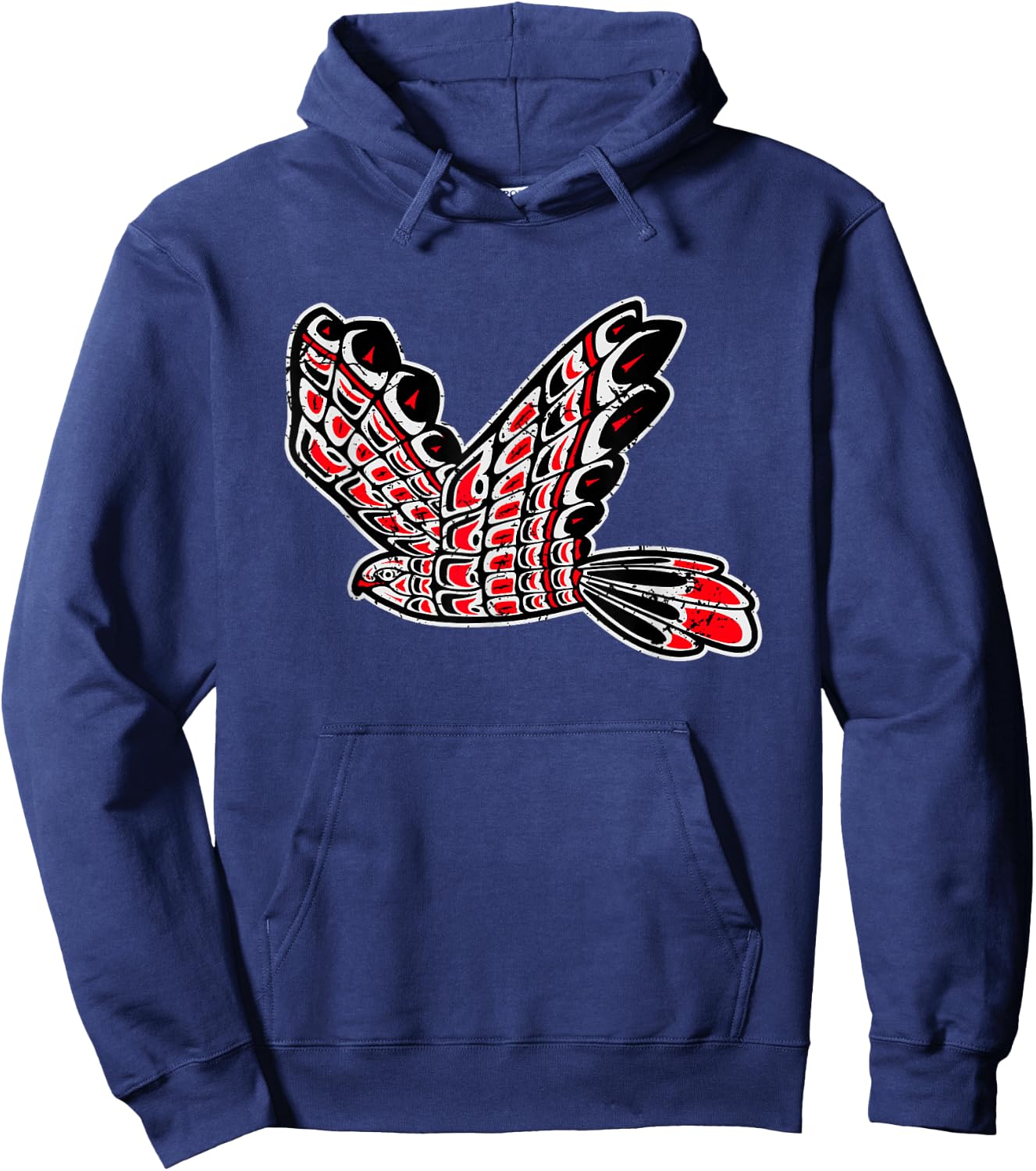 Red Tail Hawk Native American Tribal Bird Totem Birdwatcher Hoodie - Hoodie | Navy