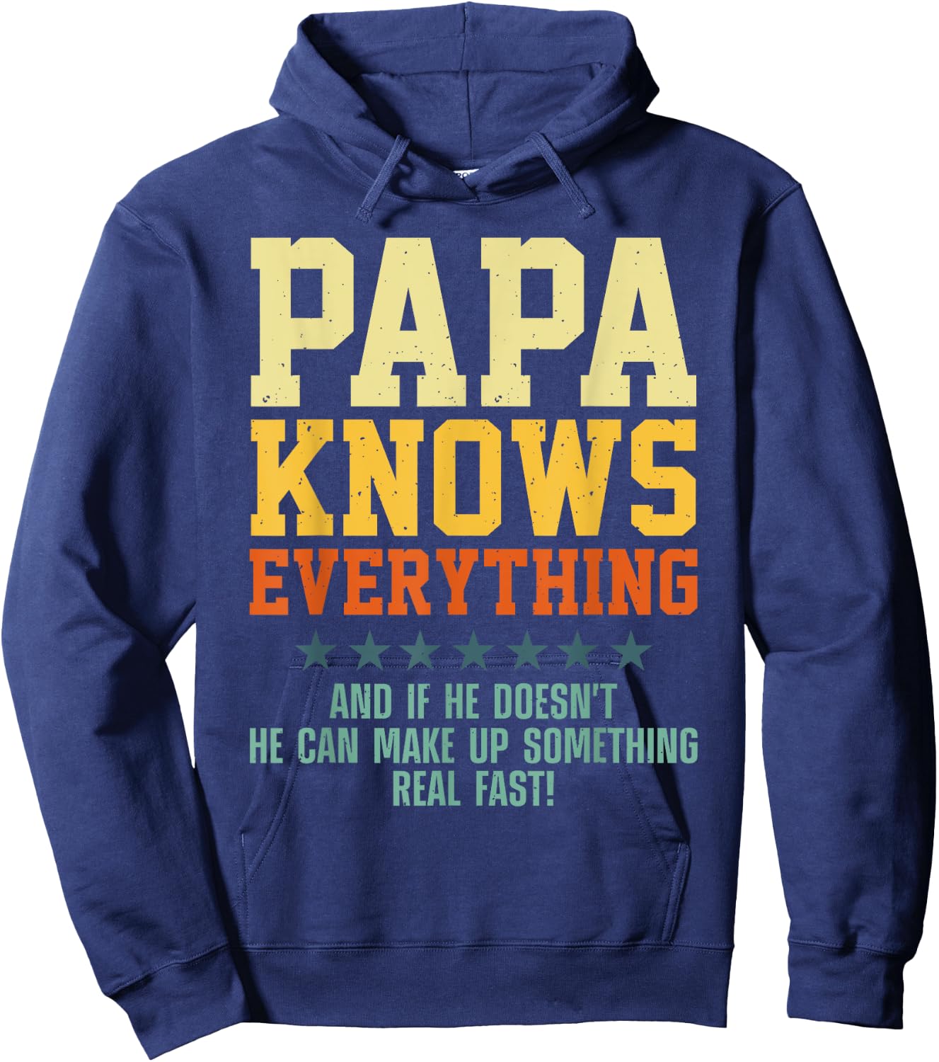 Best Papa Art For Grandpa From Grandkids Father's Day Papa Hoodie - Hoodie | Navy