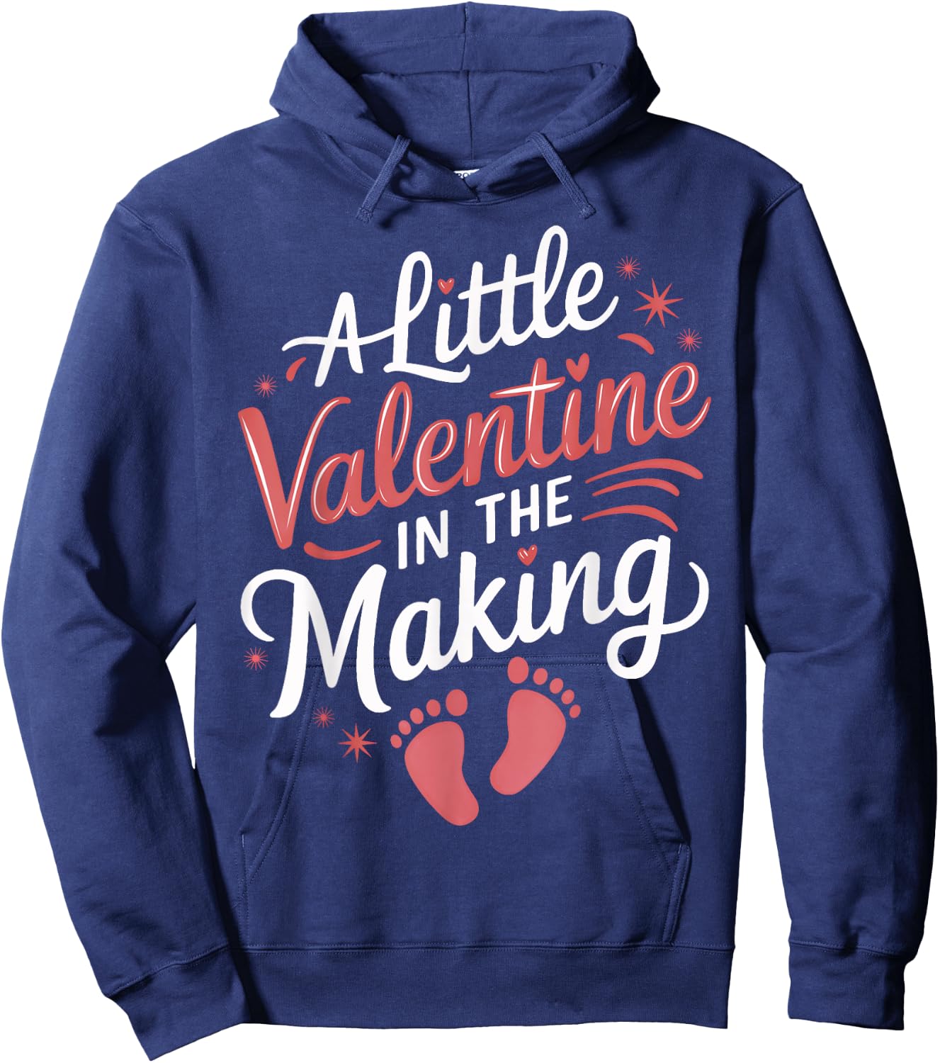 Little Valentine In The Making Cute Pregnancy Announcement Hoodie - Hoodie | Navy