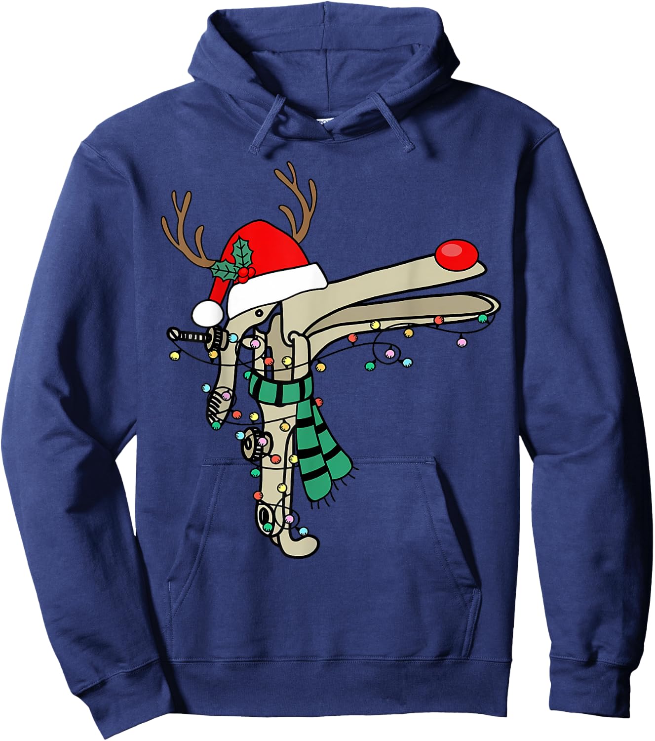 Christmas Speculum Reindeer Obgyn Nurse Santa Hat Nursing Hoodie - Hoodie | Navy