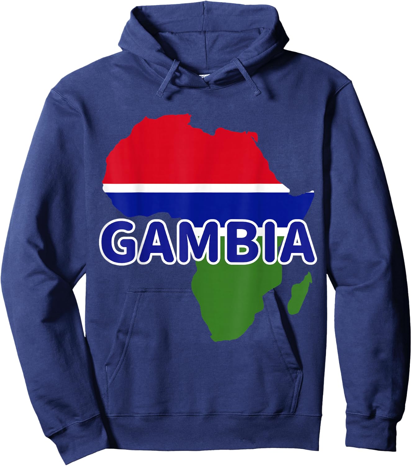 Gambia Gambian Pride Flag Map Africa Print Hoodie - Hoodie | Navy