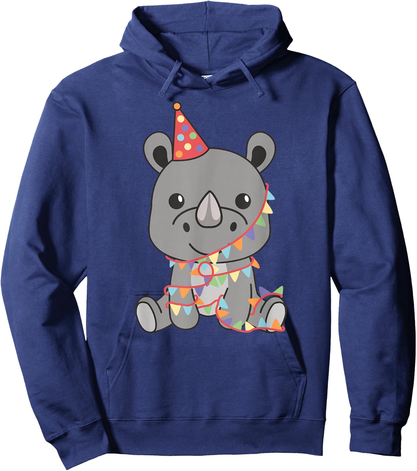 Rhinoceros for Birthday for Children a Birthday Rhino Hoodie - Hoodie | Navy