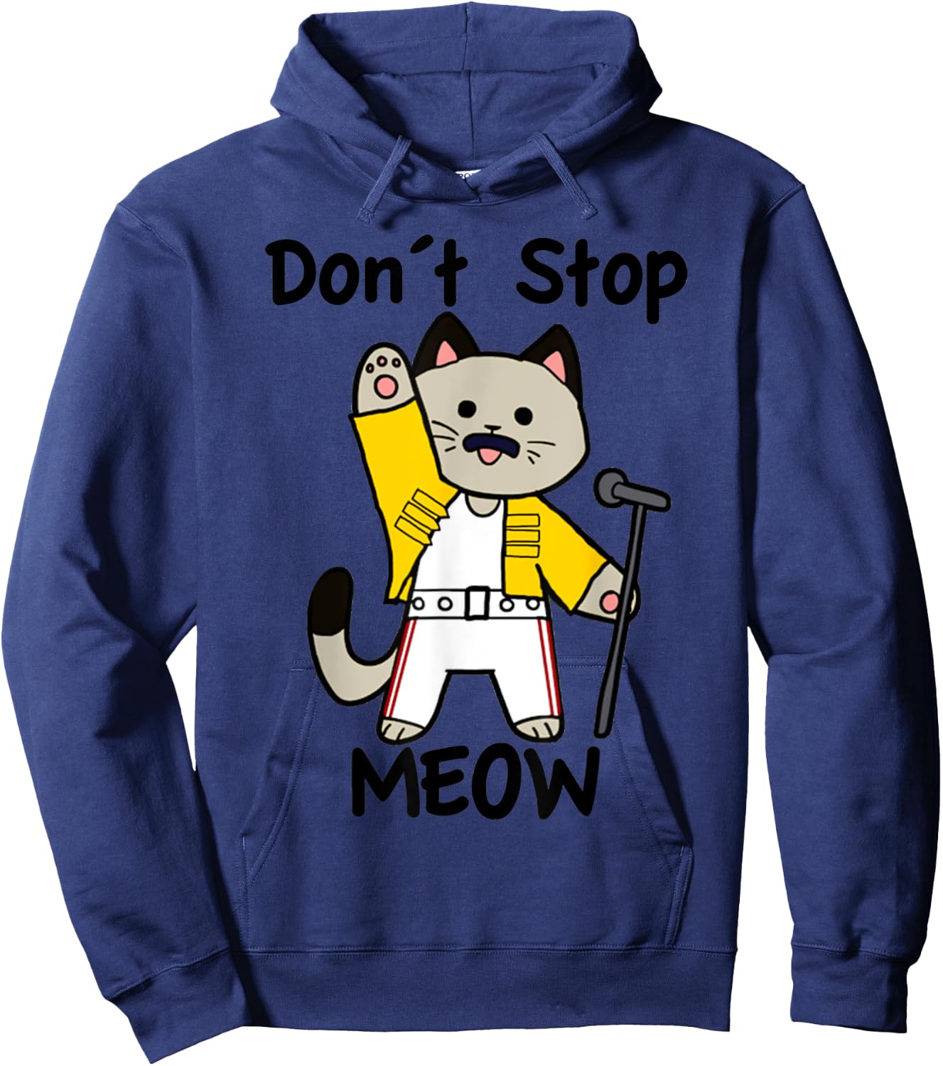 Vintage Funny Quote Dont Stop Meow Retro Cat Meme Lover Hoodie - Hoodie | Navy