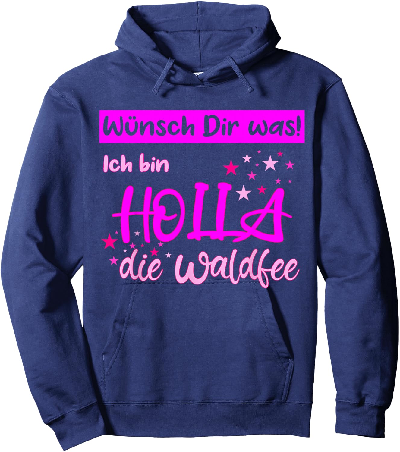 Holla die Waldfee Wünsch Dir was , black, s Hoodie - Hoodie | Navy