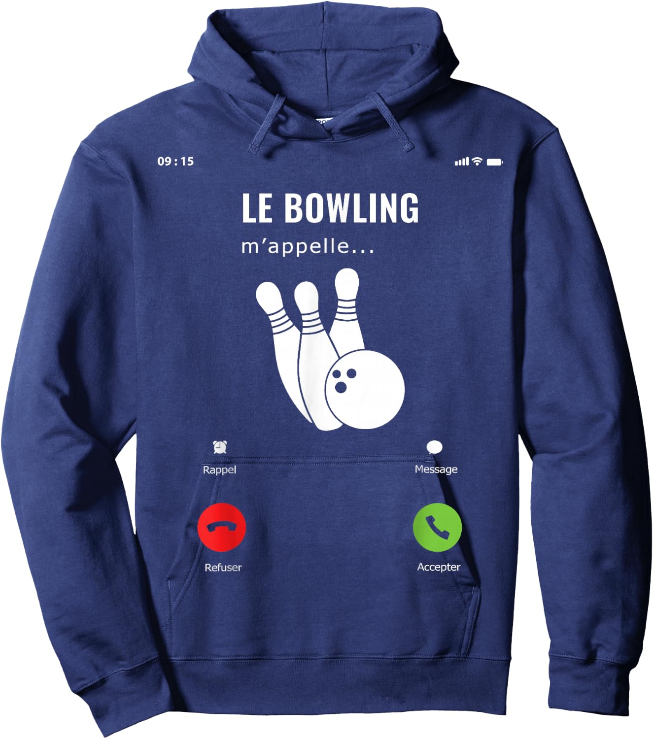Gift Funny Amateur Game Bowling Me Calls Me , Black, S Hoodie - Hoodie | Navy