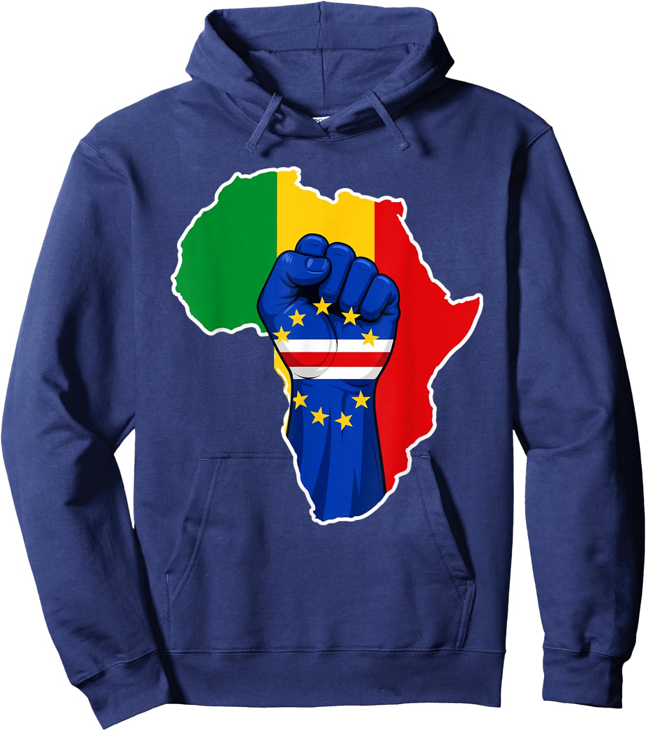 Cape Verdean African Pride Flag Love Cape Verde Hoodie - Hoodie | Navy