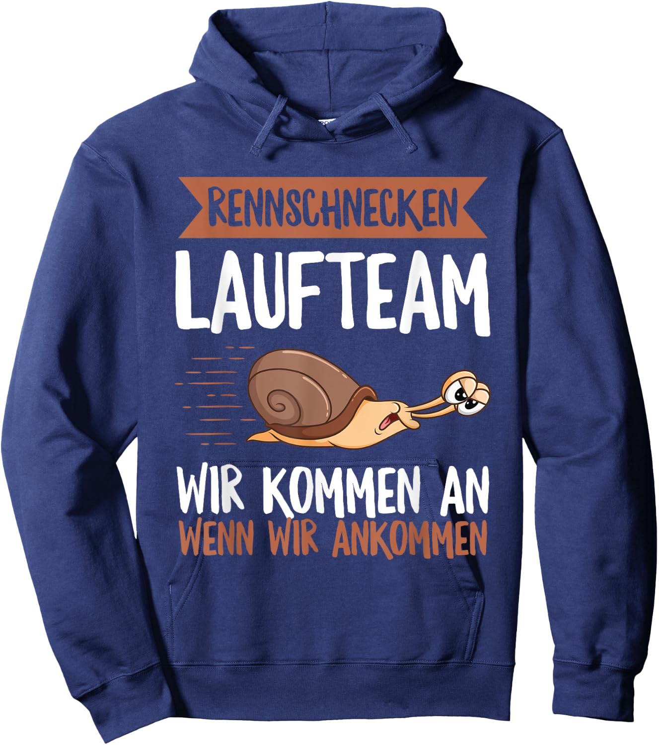 with Snail Slogan for Racing Running Team, black, s Hoodie - Hoodie | Navy