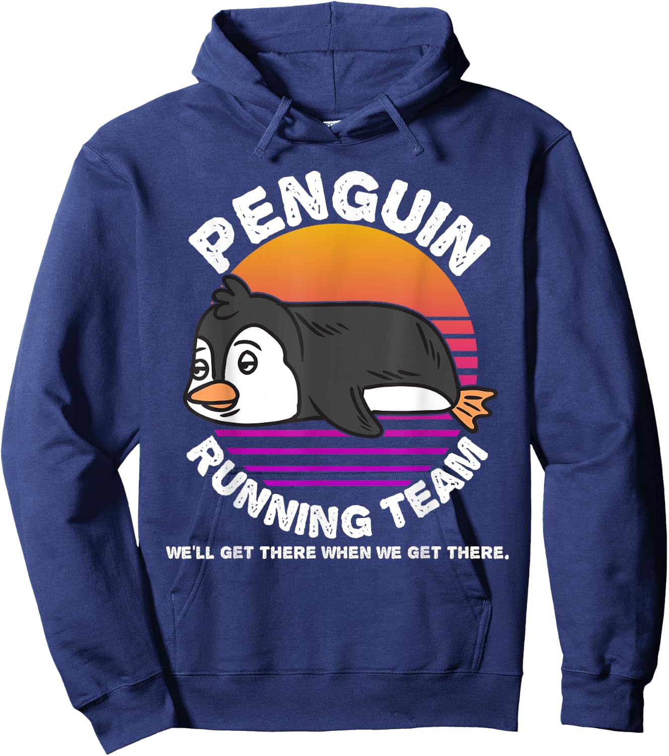 Funny Penguin Running Team Shirt Kids Men Women Gift Hoodie - Hoodie | Navy