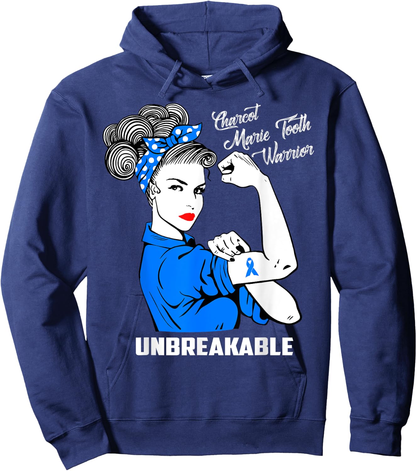 Charcot Marie Tooth Warrior Unbreakable Shirt CMT Awareness Hoodie - Hoodie | Navy