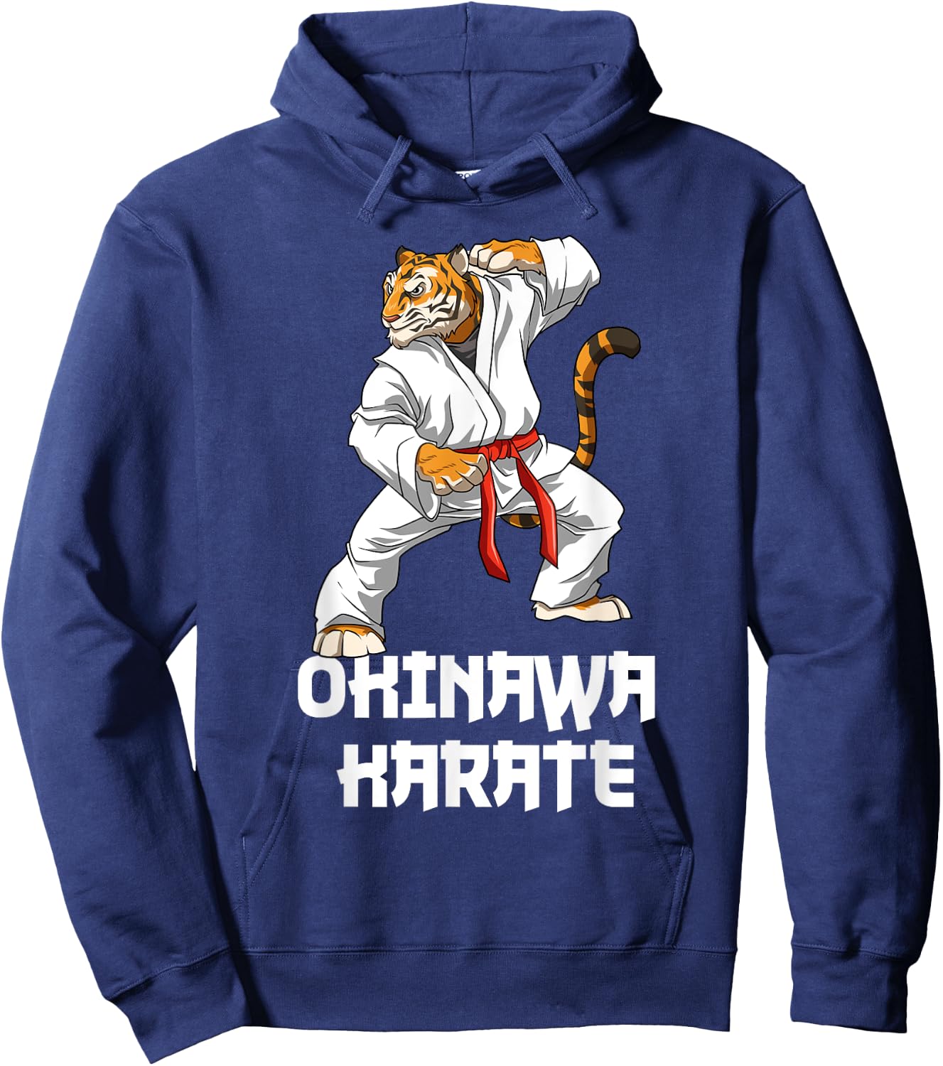 Okinawa Karate Tiger - Karate Japanese Martial Arts , black Hoodie - Hoodie | Navy