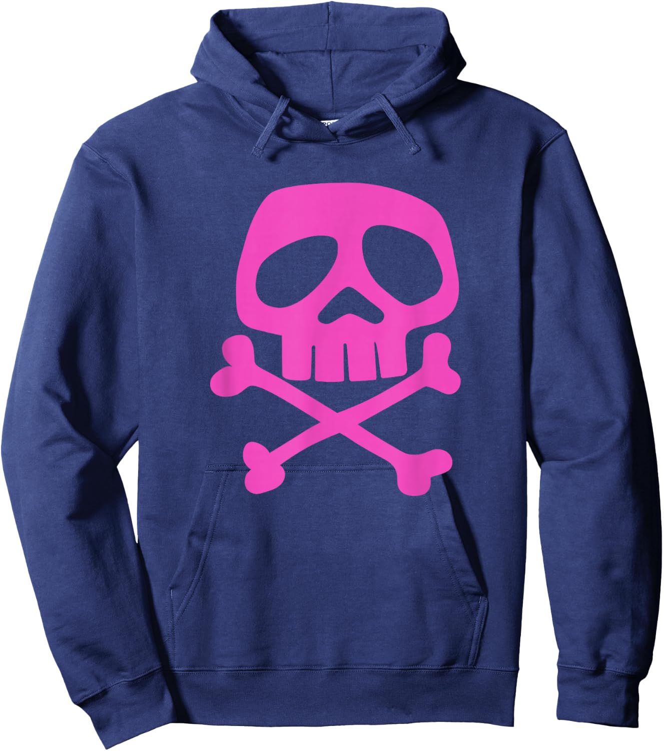 Pink Punk Rock Skull and Bones - 1980's Punk Rock Hoodie - Hoodie | Navy